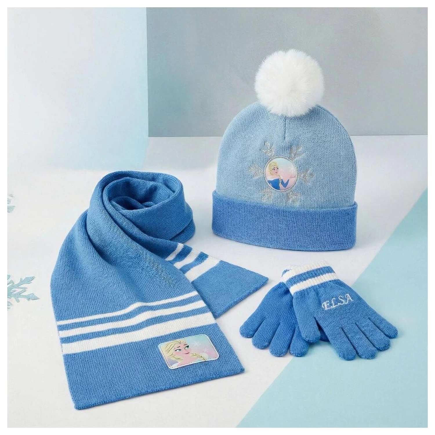 Disney Frozen Winter Set Schlauchschal Mütze Handschuhe Produktfoto