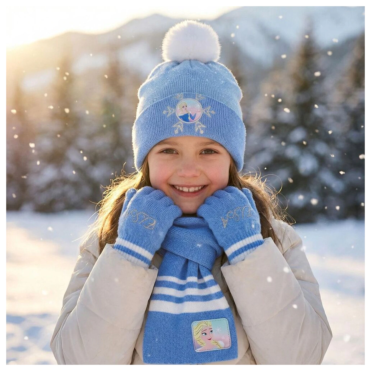 Disney Frozen Winter Set Schlauchschal Mütze Handschuhe Produktfoto