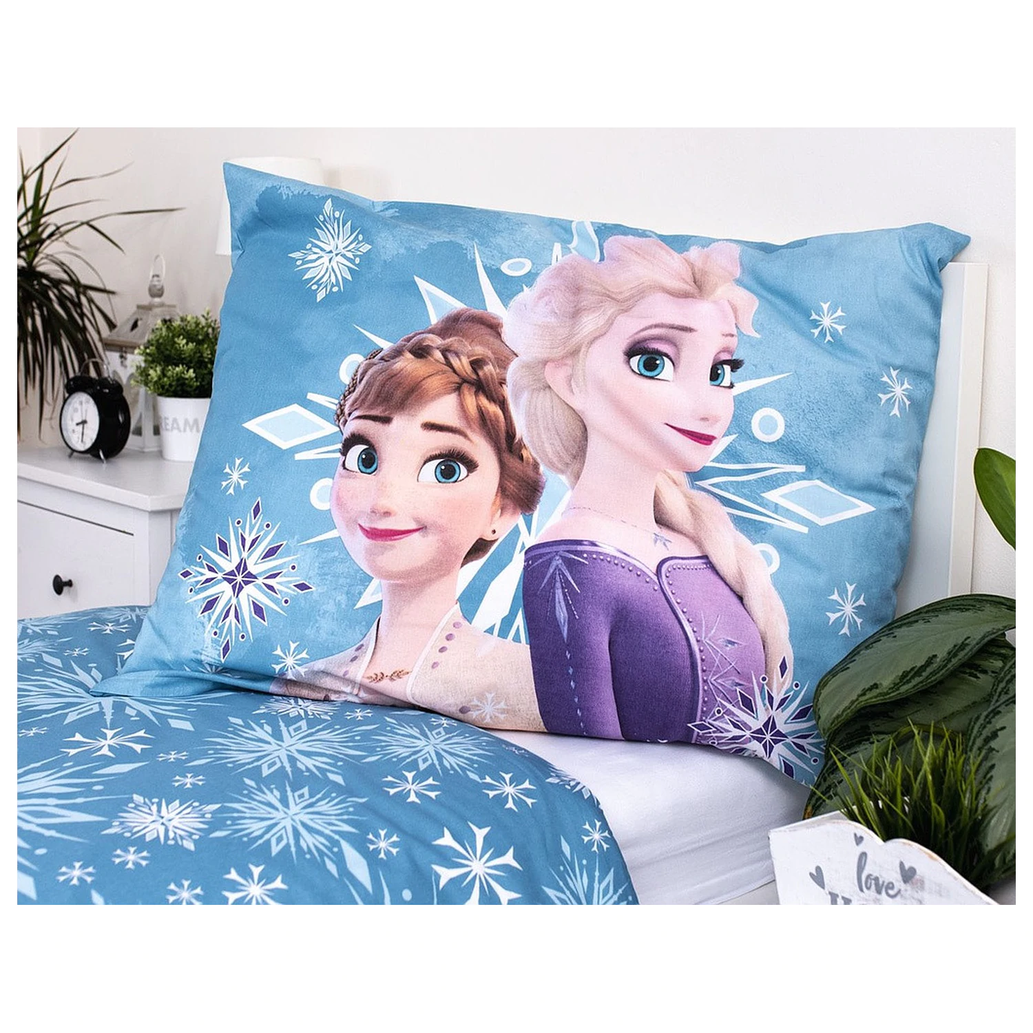 Disney Frozen White Snowflake Kinder Bettbezug Produktfoto