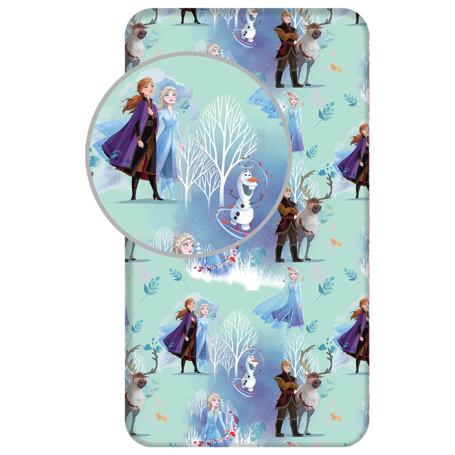 Disney Frozen White Trees Spannbettlaken 90x200 cm Produktfoto