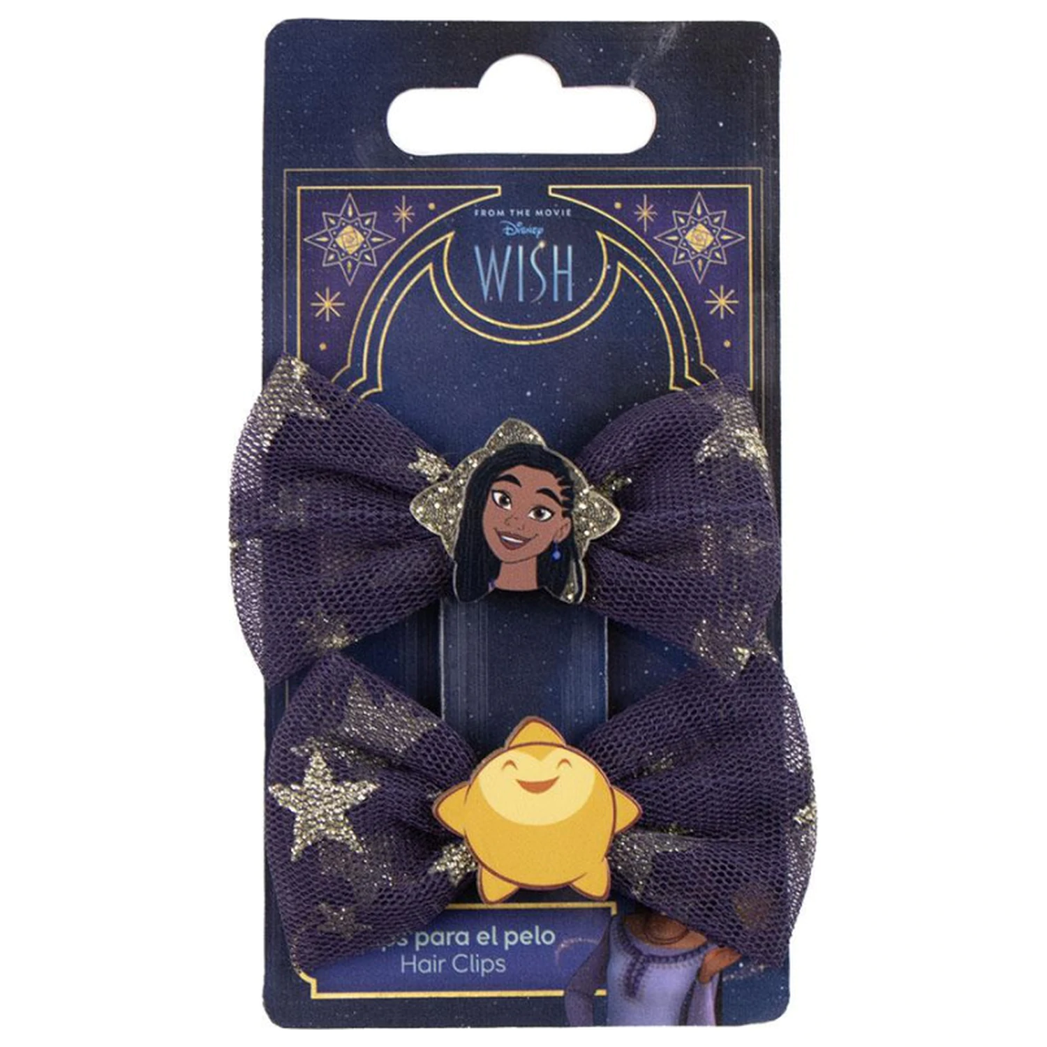 Disney Wish Glitzernde Schleifen Haarclip Set, 2 Stück Produktfoto