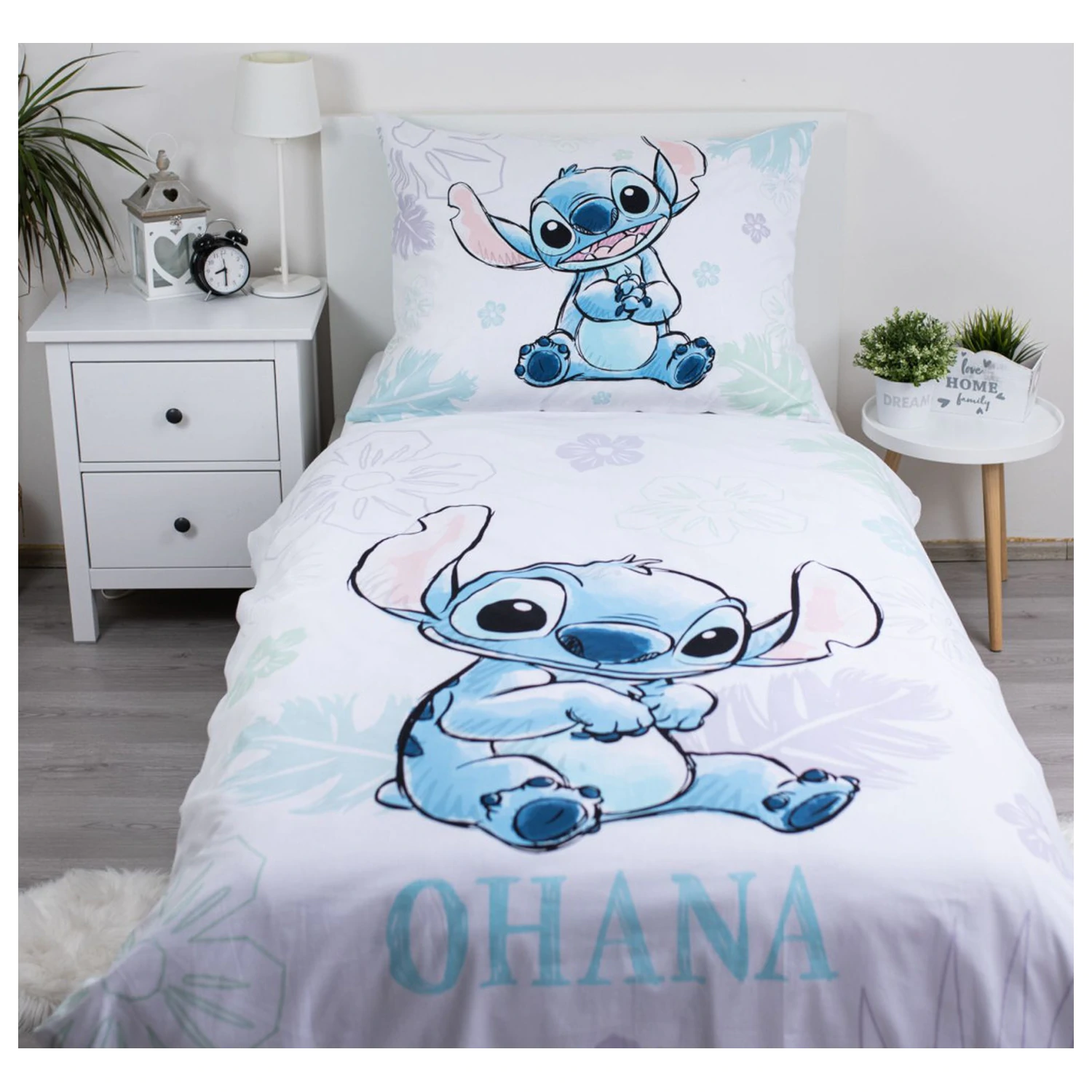 Disney Stitch Ohana Weißer Bettbezug Produktfoto
