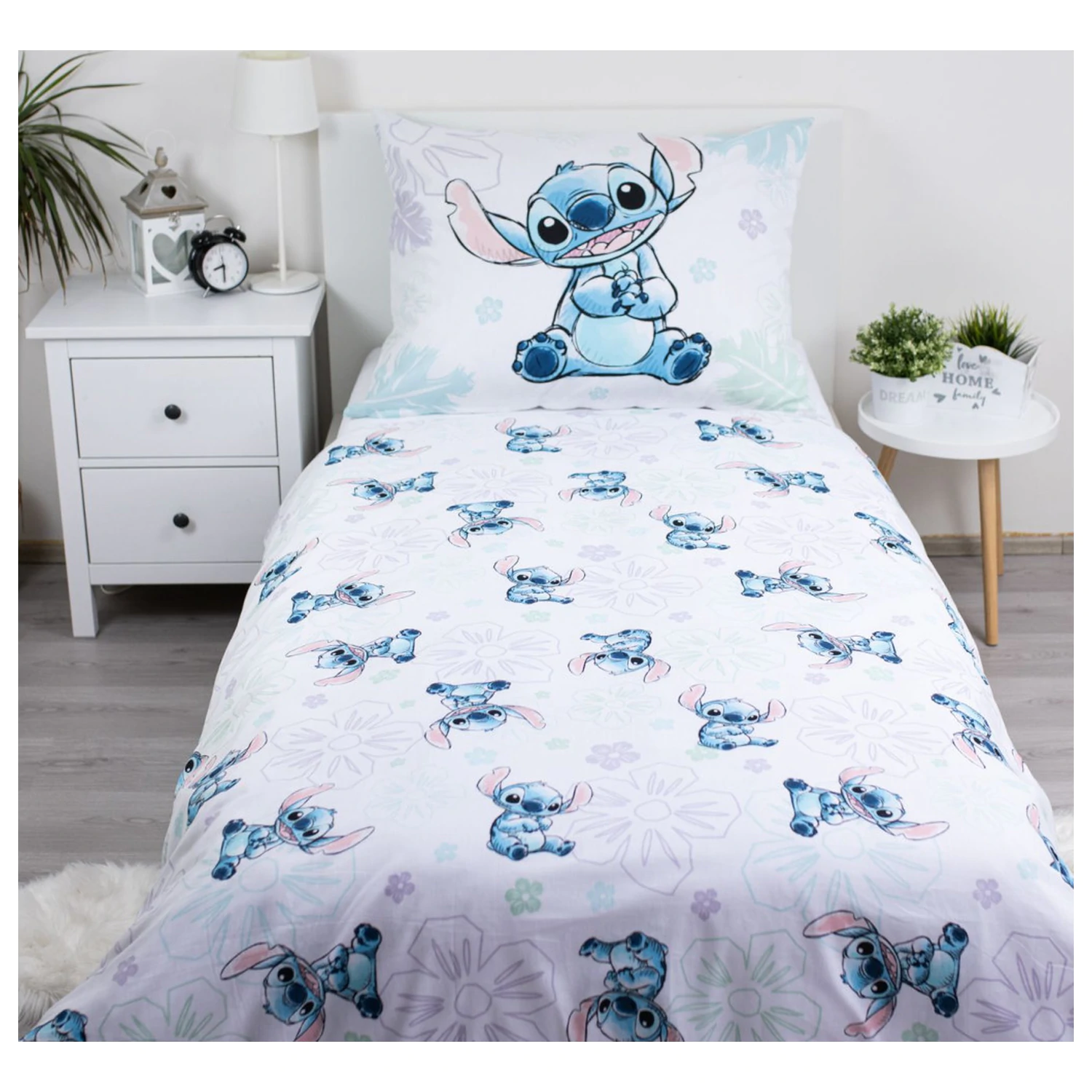 Disney Stitch Ohana Weißer Bettbezug Produktfoto