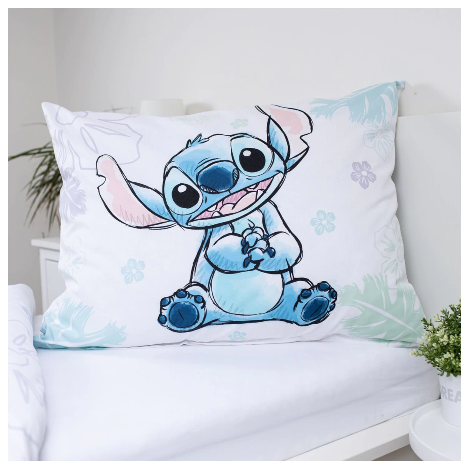 Disney Stitch Ohana Weißer Bettbezug Produktfoto