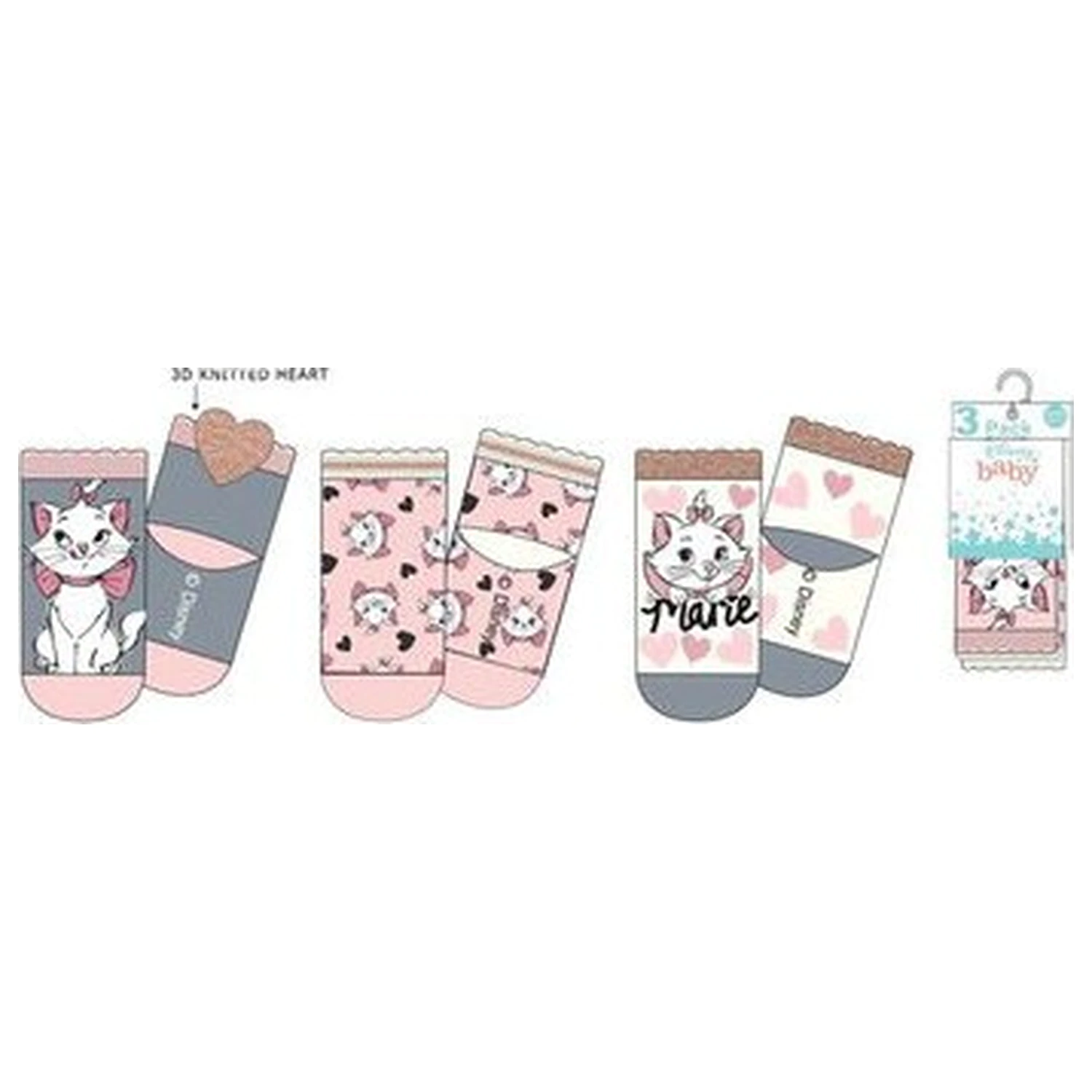 Disney Marie Cute Hearts Babysocken 6-12 Monate Produktfoto