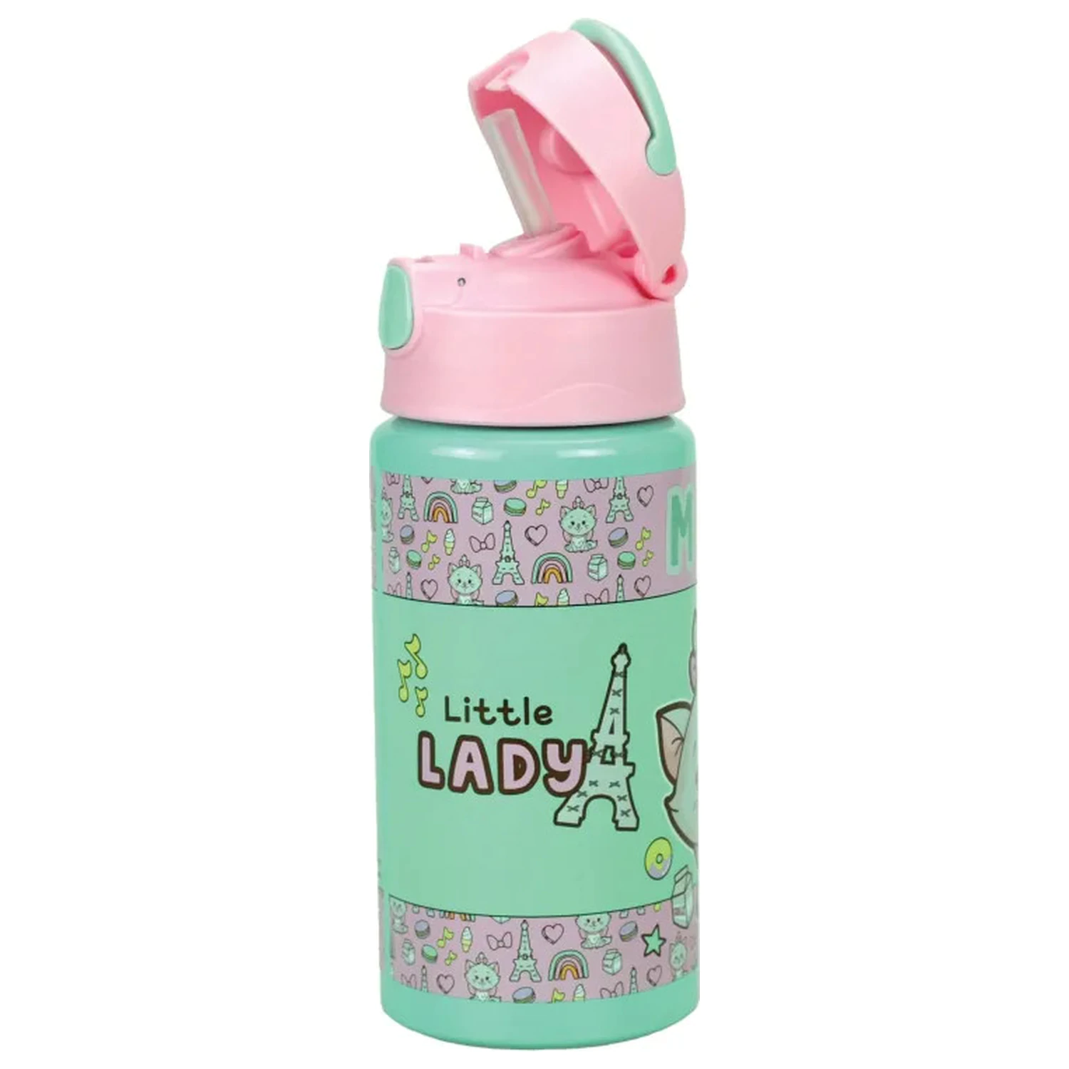 Disney Marie Little Lady Aluminium Strohhalm Trinkflasche mit Henkel 500 ml Produktfoto