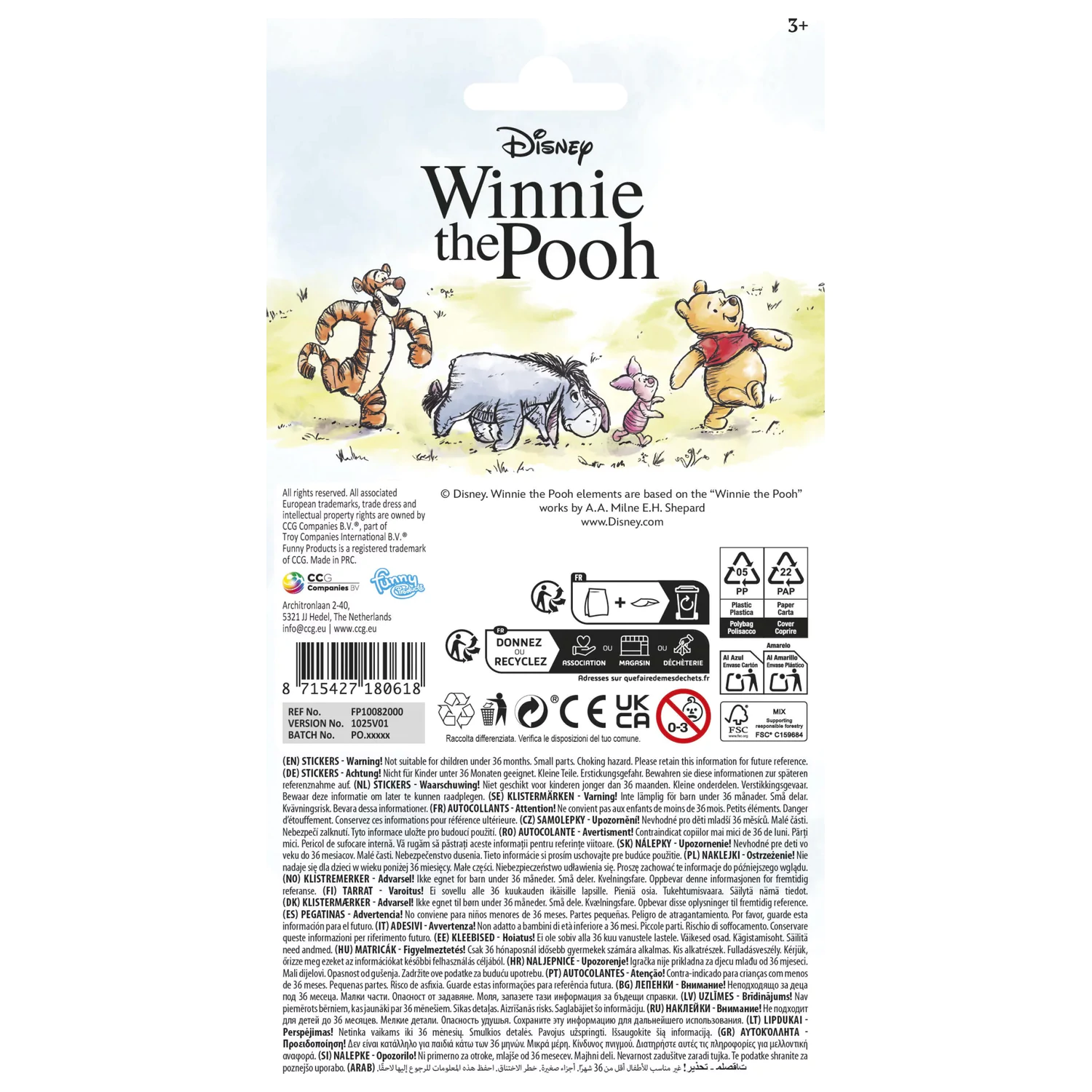 Disney Winnie the Pooh Friends Aufkleber Produktfoto