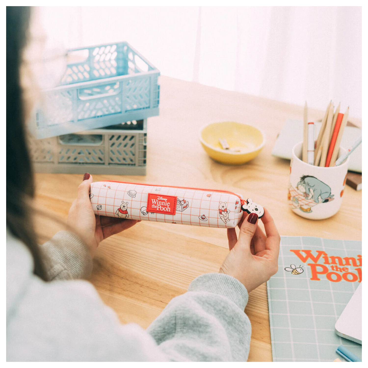 Disney Winnie the Pooh Federmäppchen + Kugelschreiber und Bleistift Produktfoto