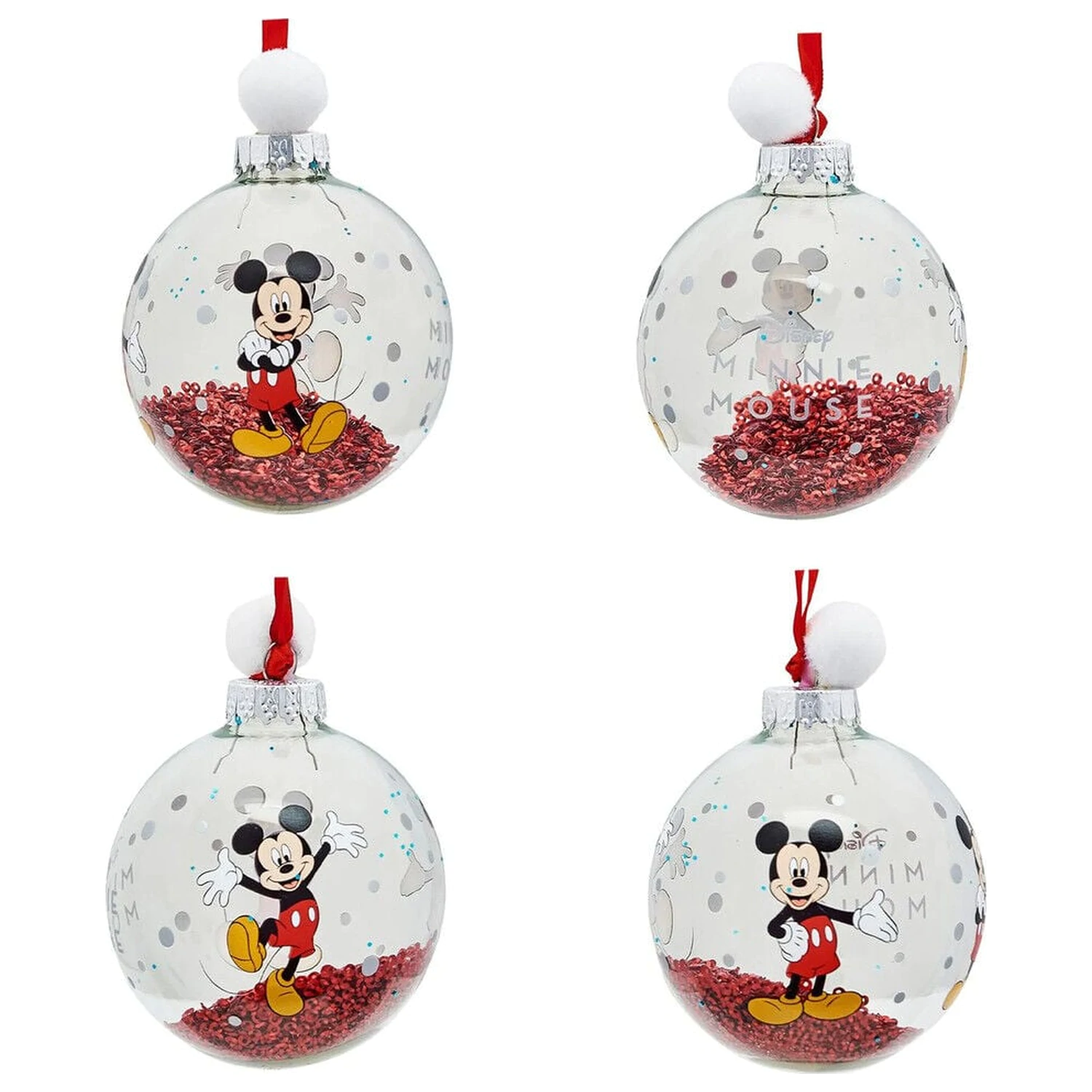 Disney Mickey and Friends Set aus 7 Weihnachtsbaumkugeln Produktfoto