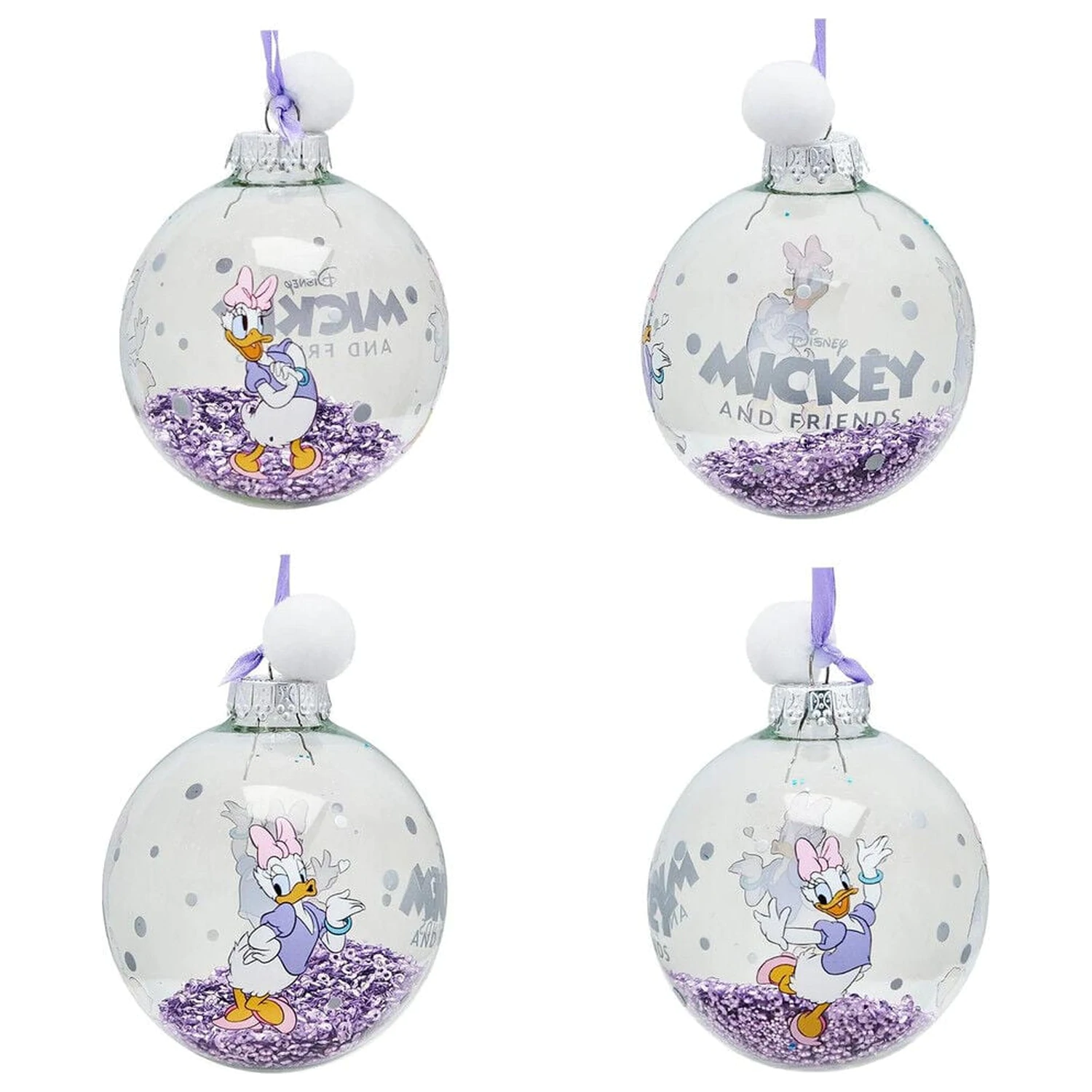 Disney Mickey and Friends Set aus 7 Weihnachtsbaumkugeln Produktfoto