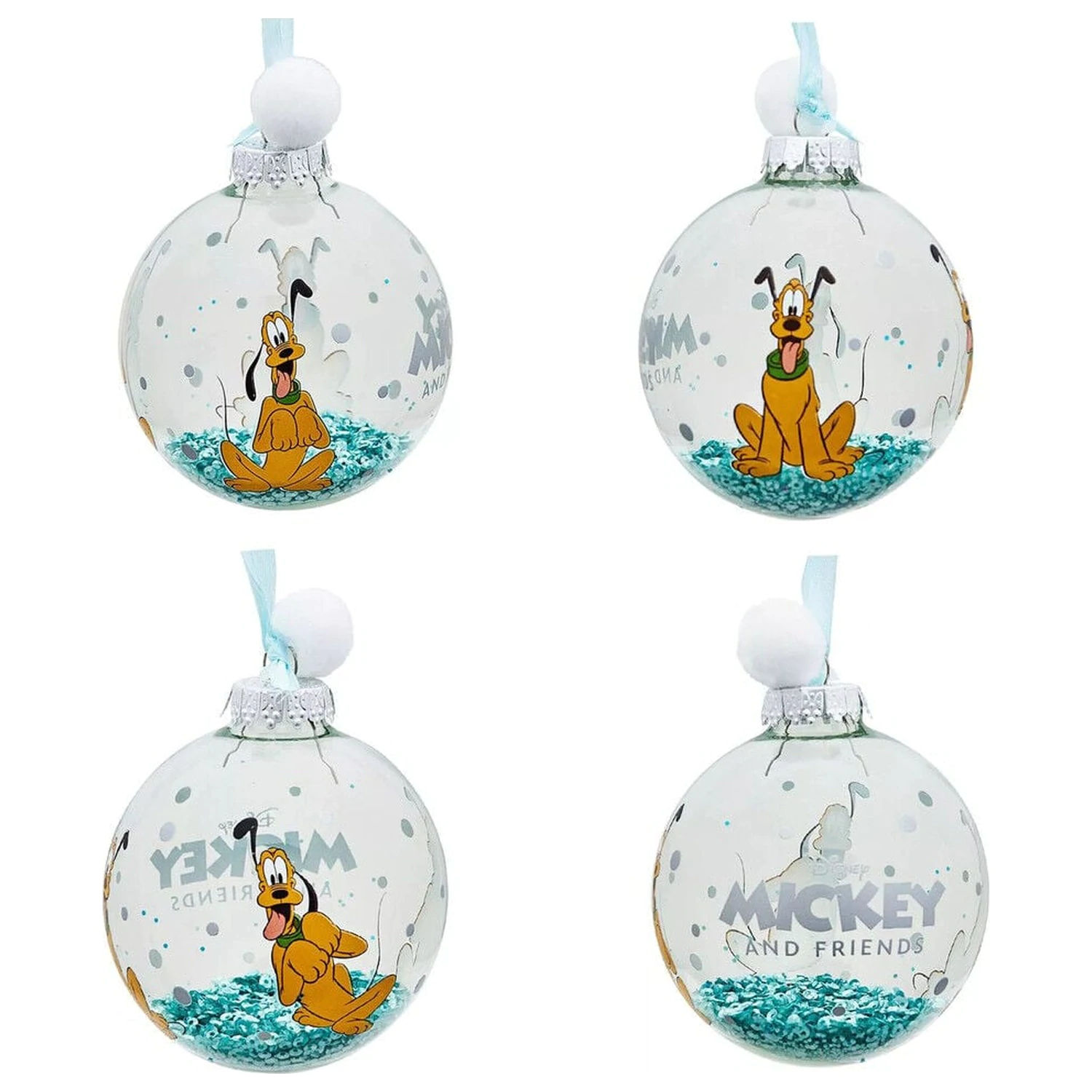 Disney Mickey and Friends Set aus 7 Weihnachtsbaumkugeln Produktfoto