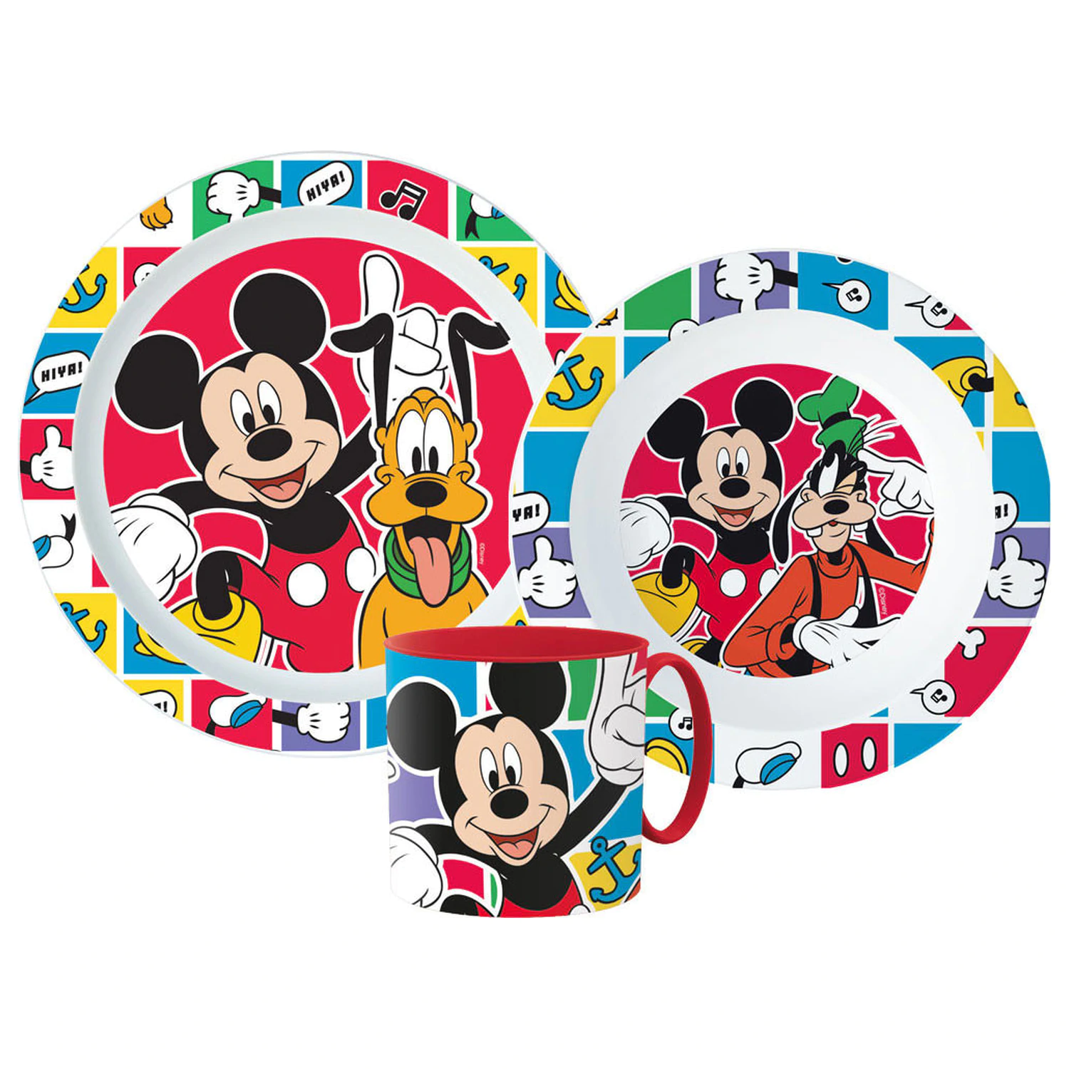 Disney Mickey Better Together Essgeschirr Set, Mikroplastik Set mit Tasse 265 ml Produktfoto