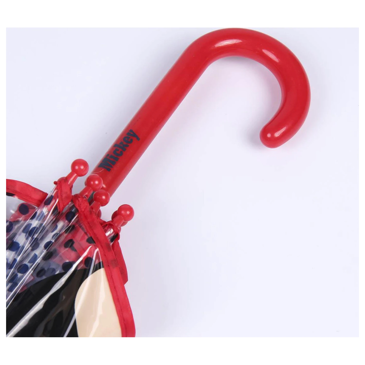 Disney Mickey Blue Dots Kinder durchsichtiger Regenschirm Produktfoto