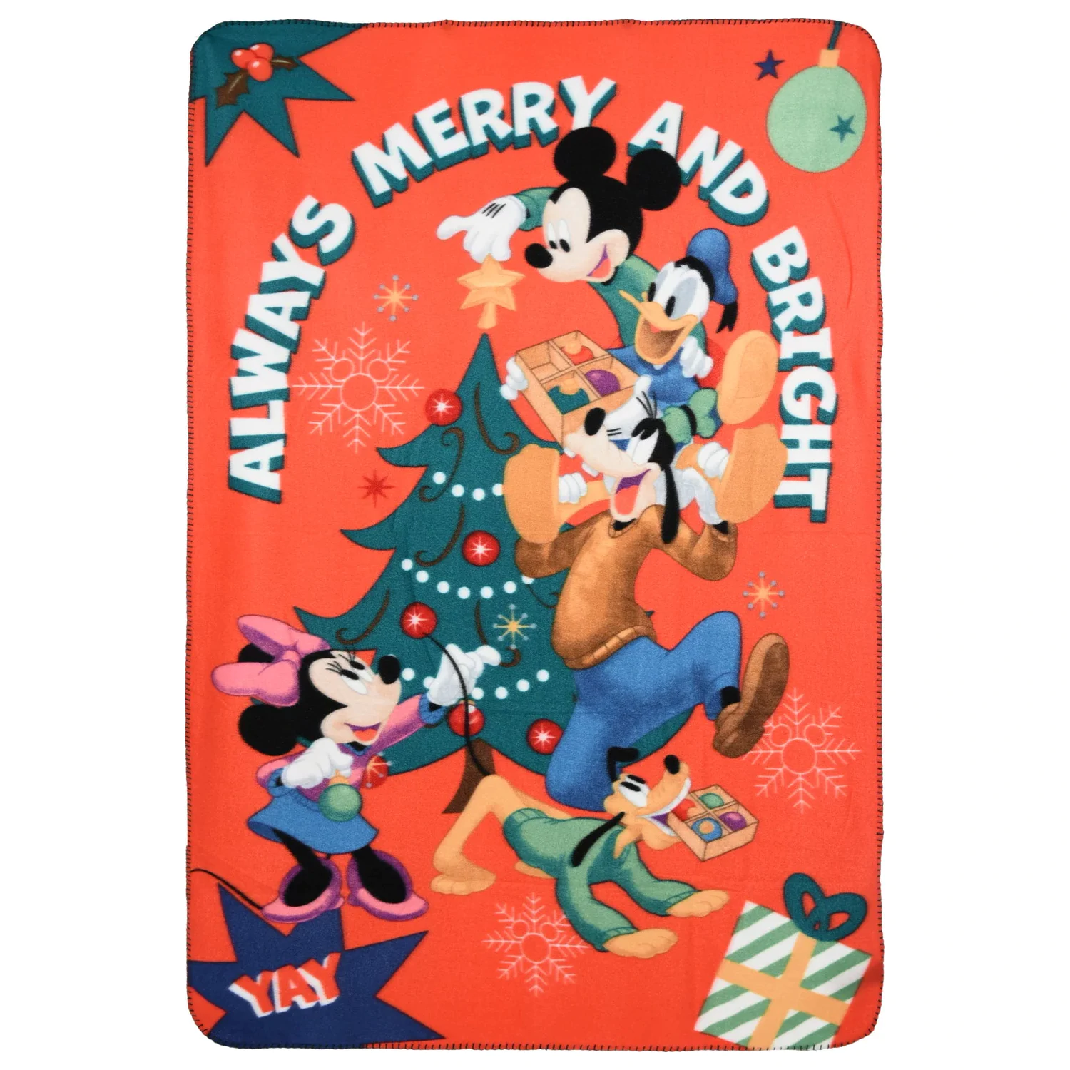 Disney Mickey Bright Christmas Fleece-Decke 100x150cm Produktfoto