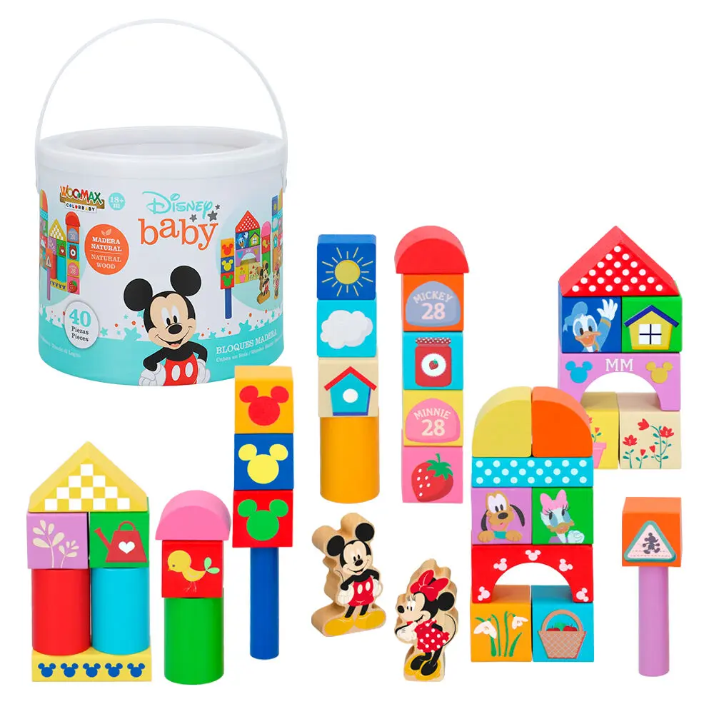 Disney Mickey and Minnie 40 hölzern blocks tin Produktfoto