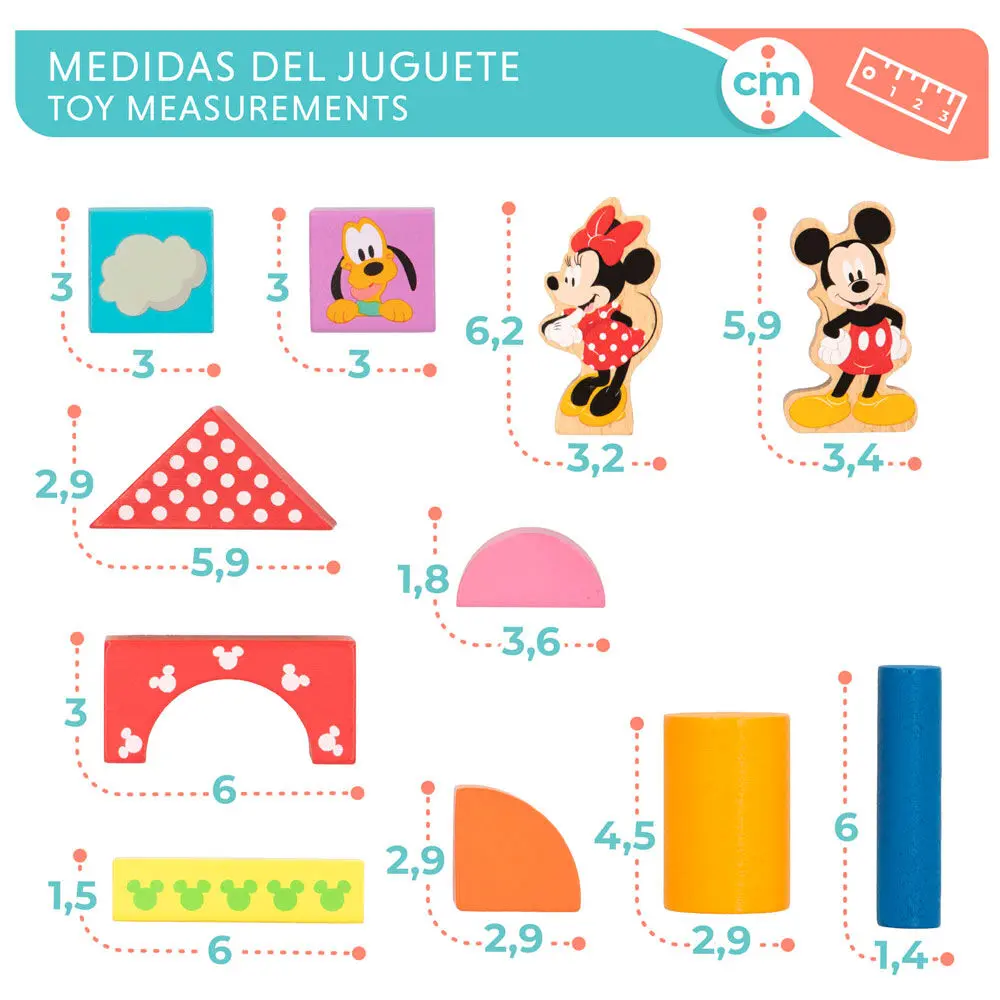Disney Mickey and Minnie 40 hölzern blocks tin Produktfoto
