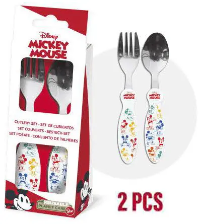 Disney Mickey Metall Besteck Set - 2 Stück Produktfoto