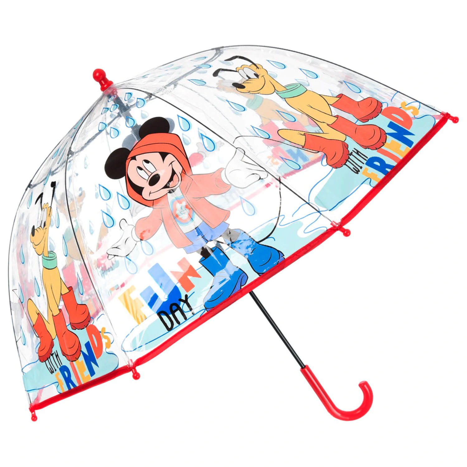 Disney Mickey Fun Day Kinder transparenter Regenschirm Produktfoto