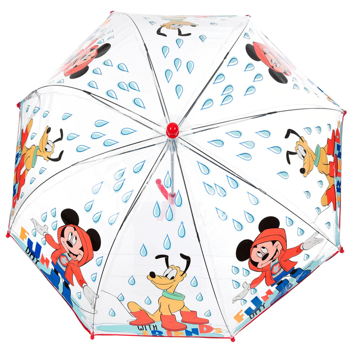 Disney Mickey Fun Day Kinder transparenter Regenschirm Produktfoto