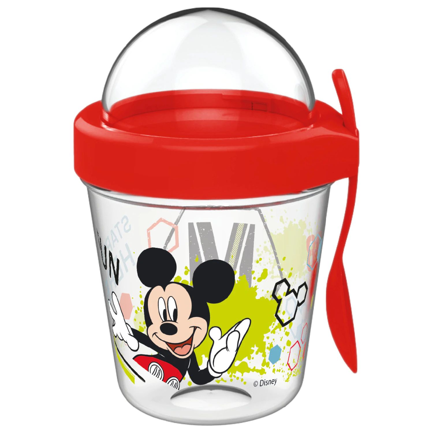 Disney Mickey Fun Becher mit Snack Halter Deckel und Löffel 350 ml Produktfoto