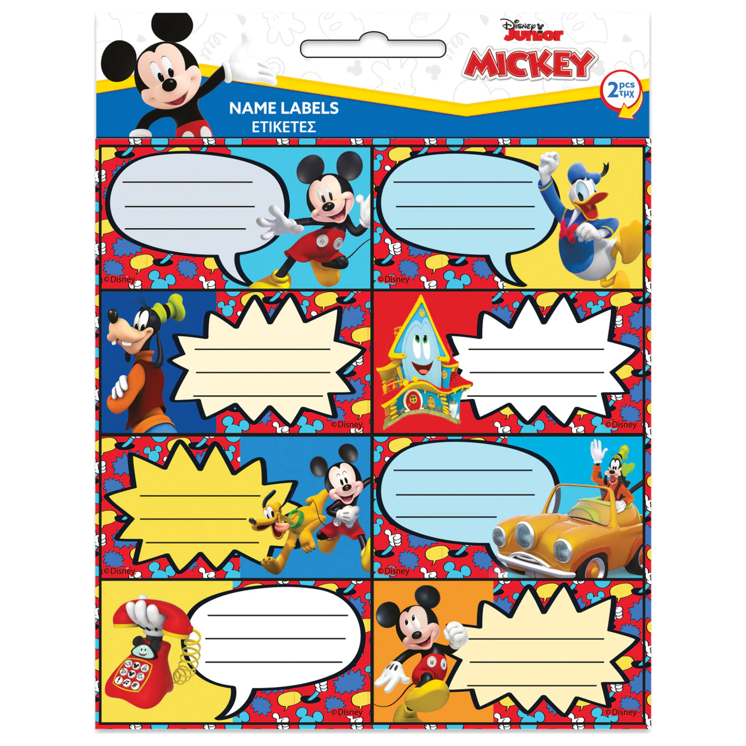 Disney Mickey Fun Times Notizbuchetikett 16 Stück Produktfoto