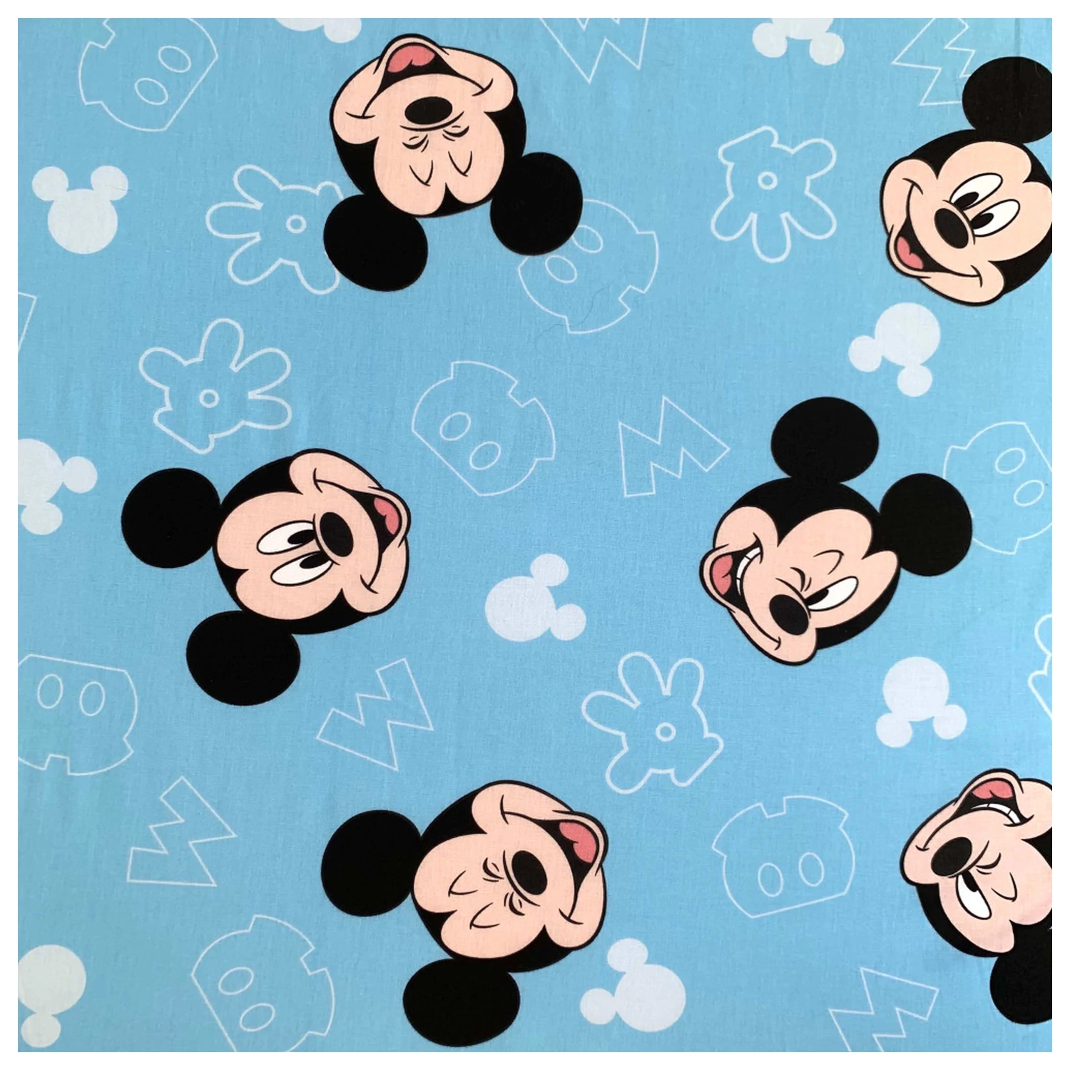 Disney Mickey Funny Head Spannbettlaken 90x200 cm Produktfoto