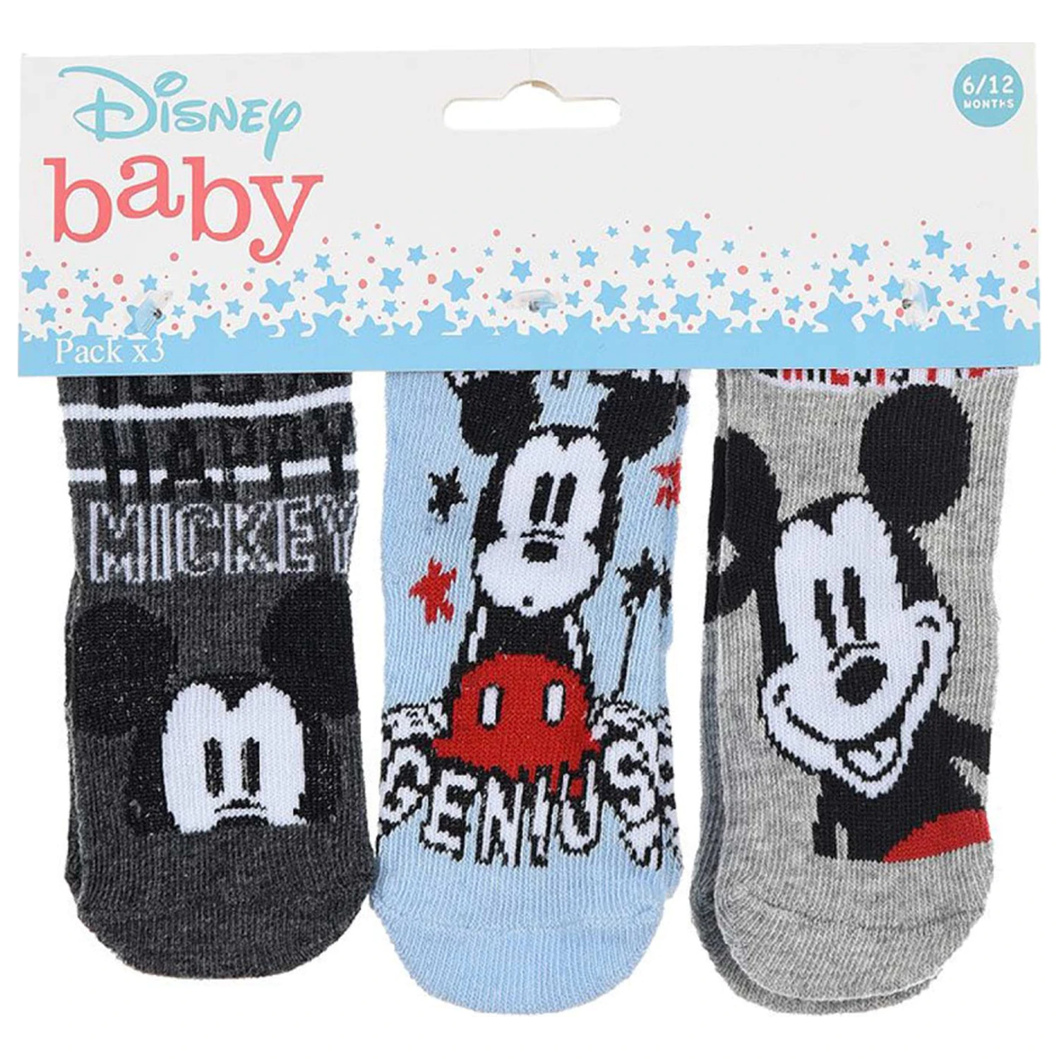 Disney Mickey Genius Blue Babysocken 0/6 Monate Produktfoto