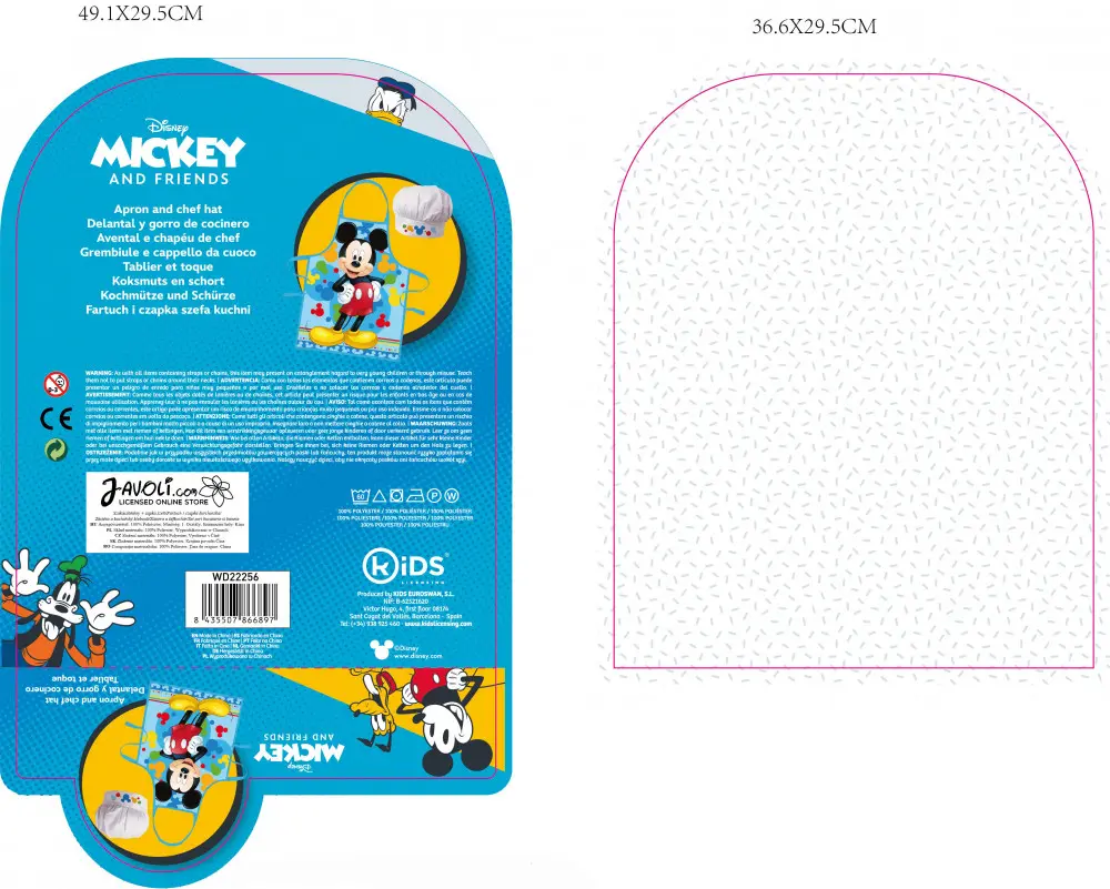Disney Mickey Kinder Schürze 2-teiliges Set Produktfoto