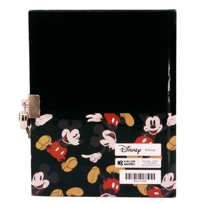 Disney Mickey Echtes Tagebuch mit Schlüssel Produktfoto