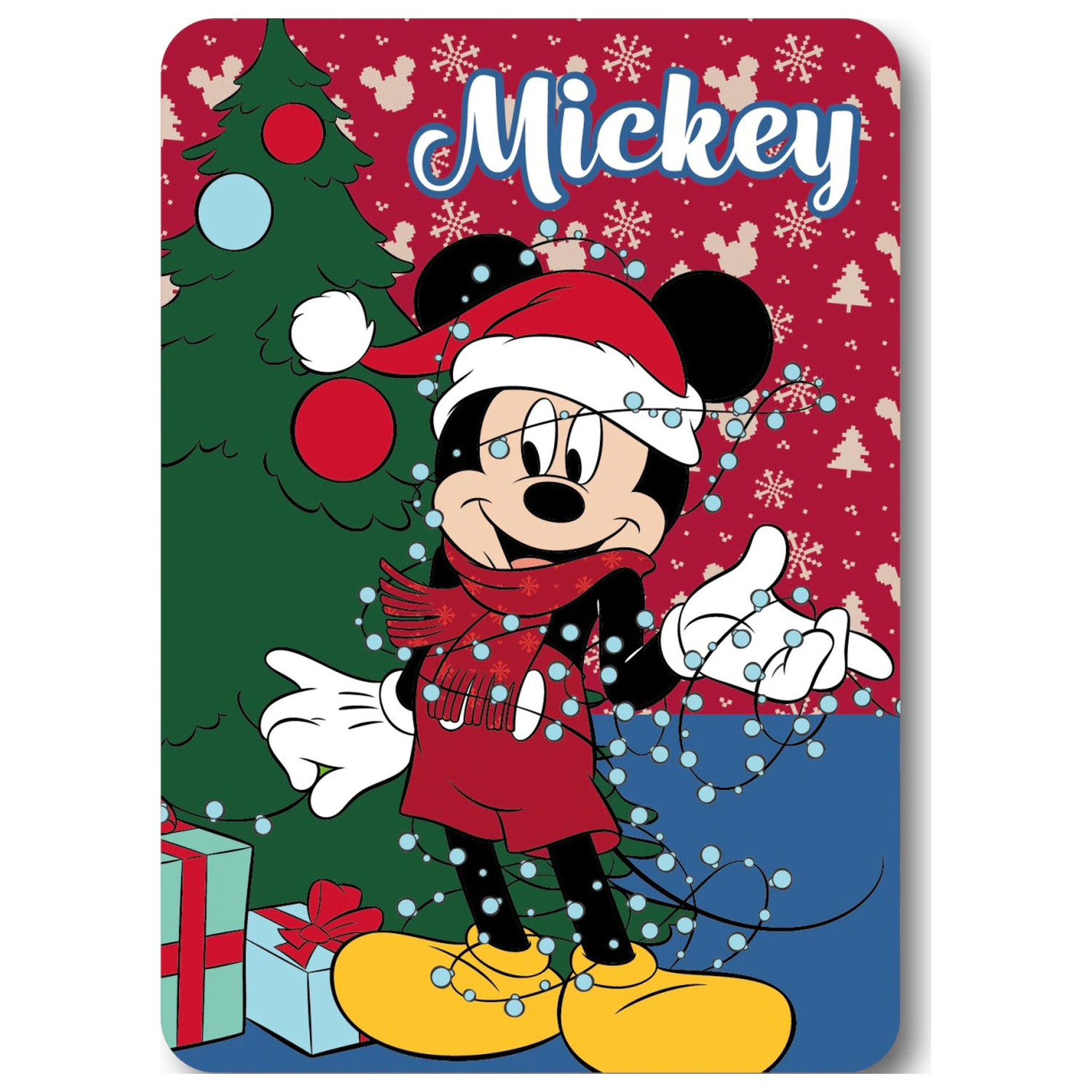 Disney Mickey Lights Weihnachts-Fleecedecke Produktfoto