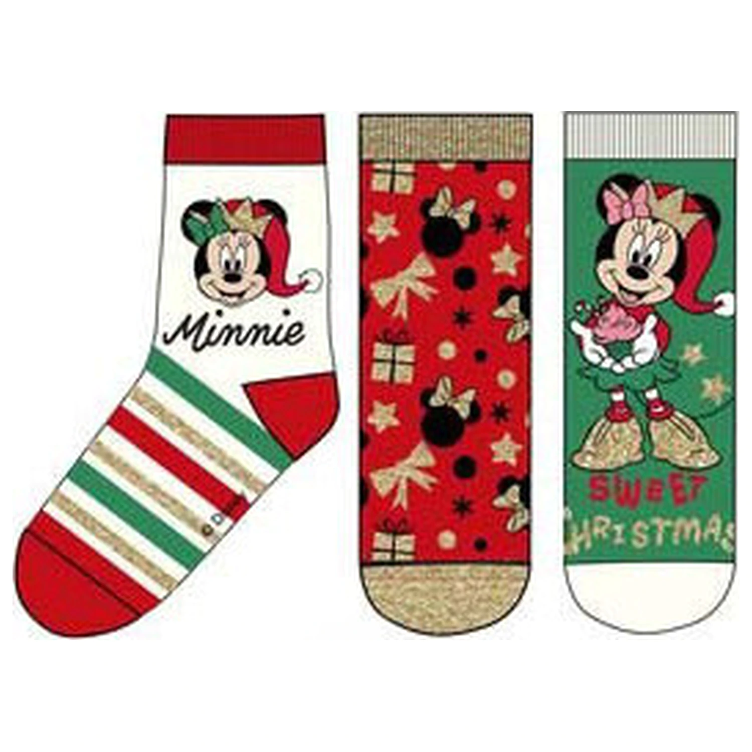 Disney Mickey, Minnie Weihnachts Kinder Socken 27/30 Produktfoto