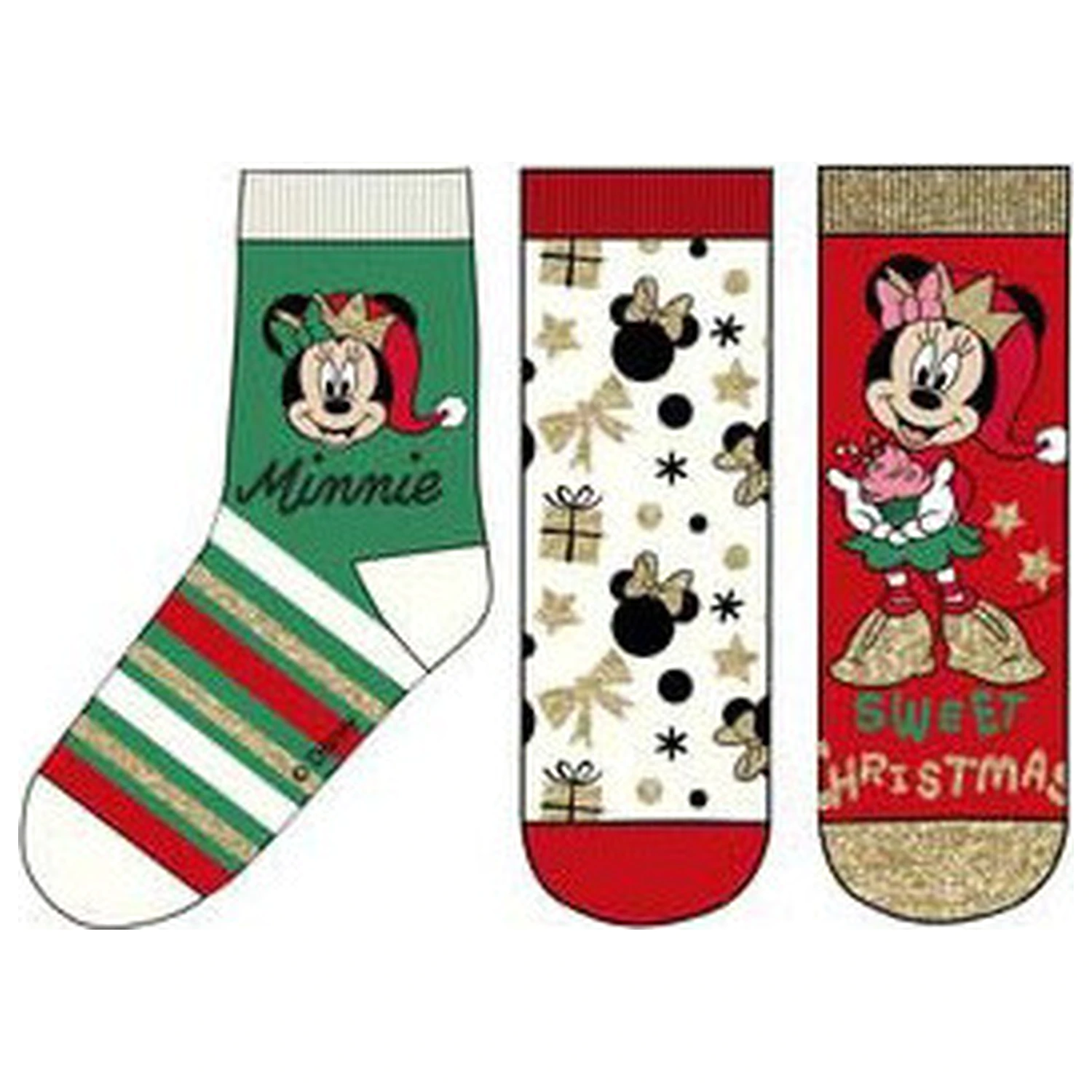 Disney Mickey, Minnie Überraschung Weihnachten Kindersocken 23/26 Produktfoto