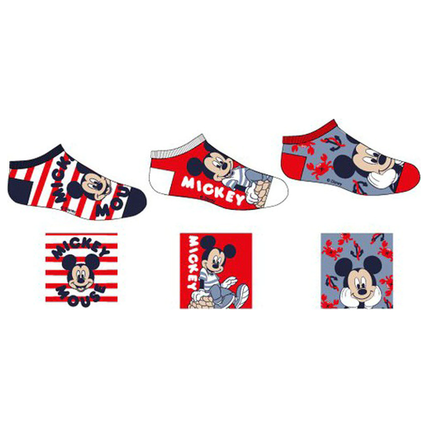 Disney Mickey Rote Stil Kinder Geheim Socken 31/34 Produktfoto