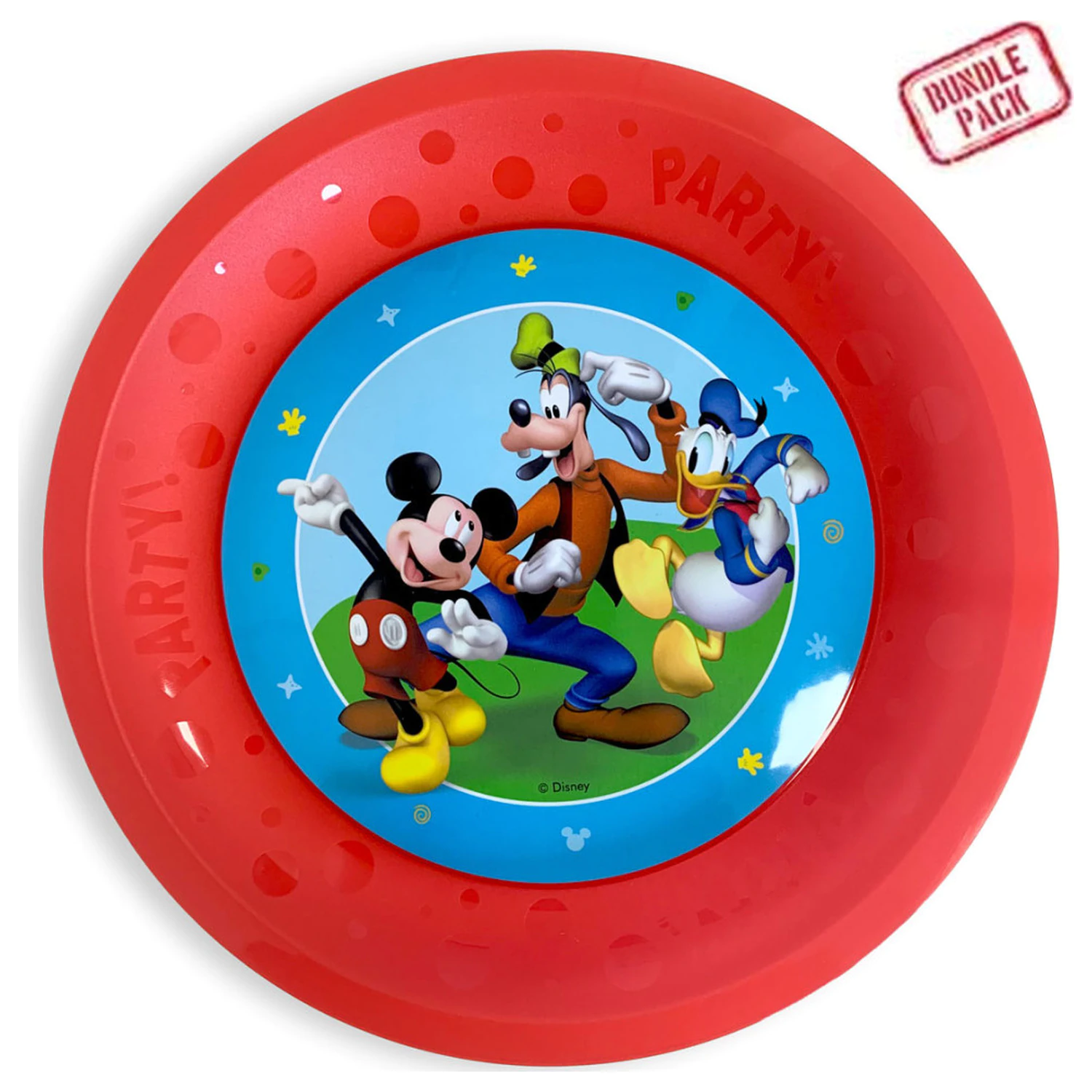 Disney Mickey Rock the House micro premium Kunststoff flacher Teller 4-teiliges Set 21 cm Produktfoto