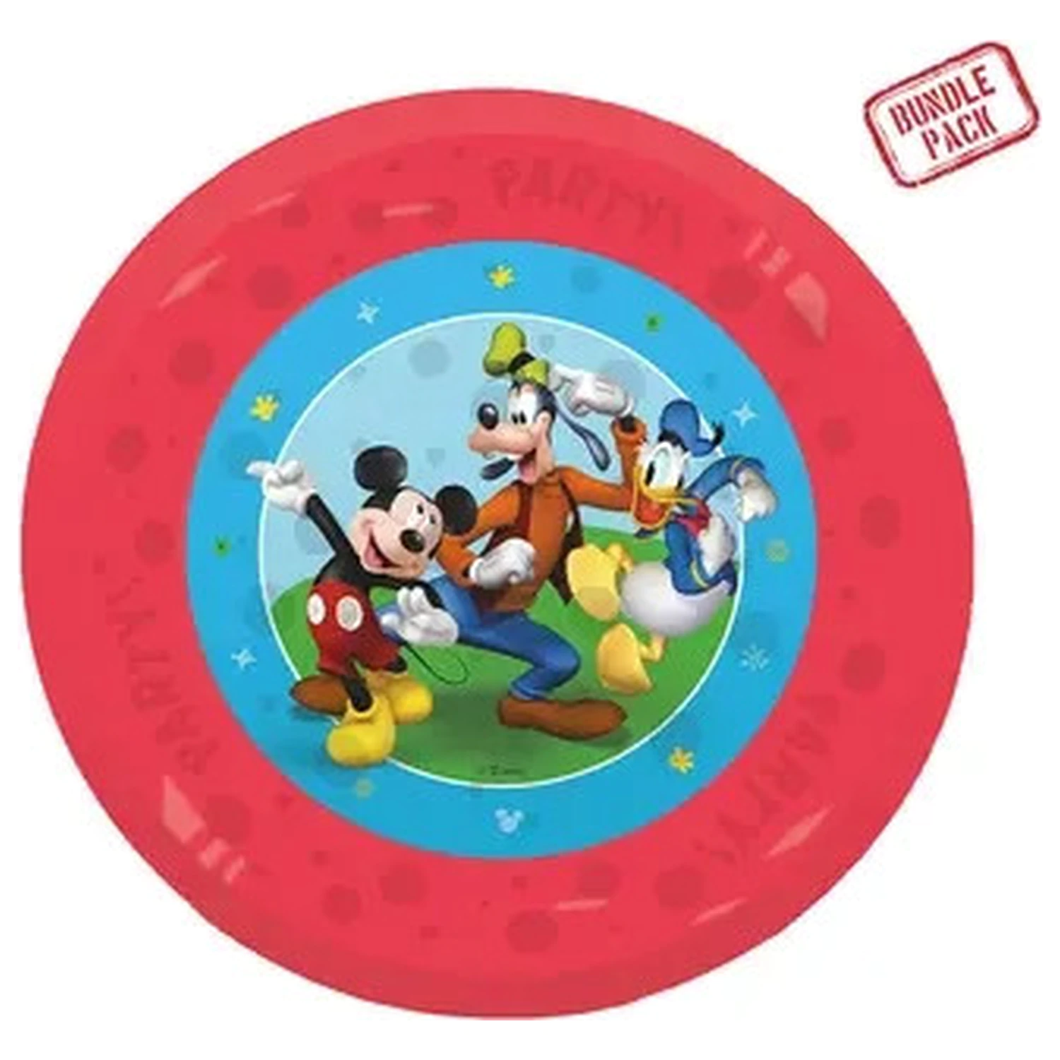 Disney Mickey Rock the House micro premium Kunststoff flacher Teller 4-teiliges Set 21 cm Produktfoto