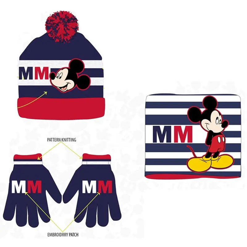 Disney Mickey Schlauchschal Mütze Handschuh Winterset Produktfoto