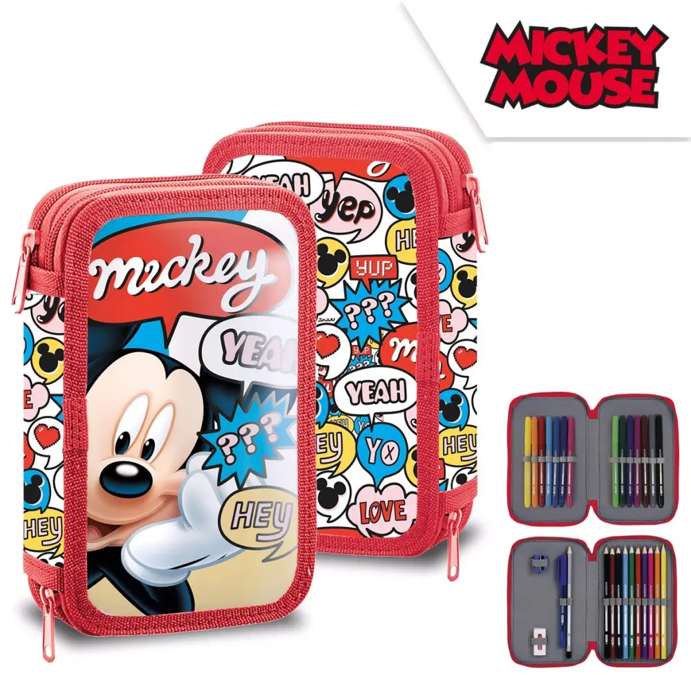 Disney Mickey Mouse gefülltes zweistöckiges Federmäppchen Produktfoto