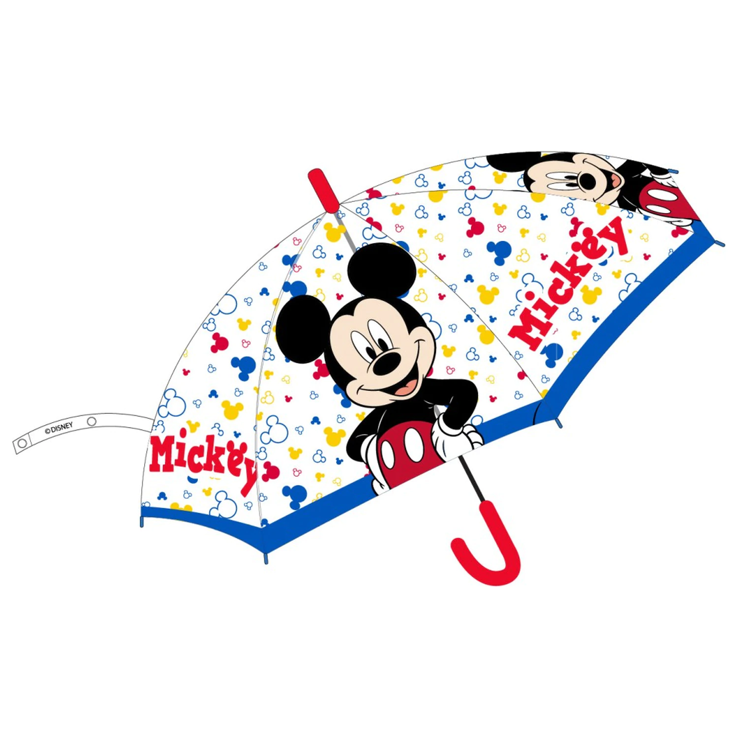 Disney Mickey Toontown Kinder Semi-Automatic Transparenter Regenschirm Ø74 cm Produktfoto