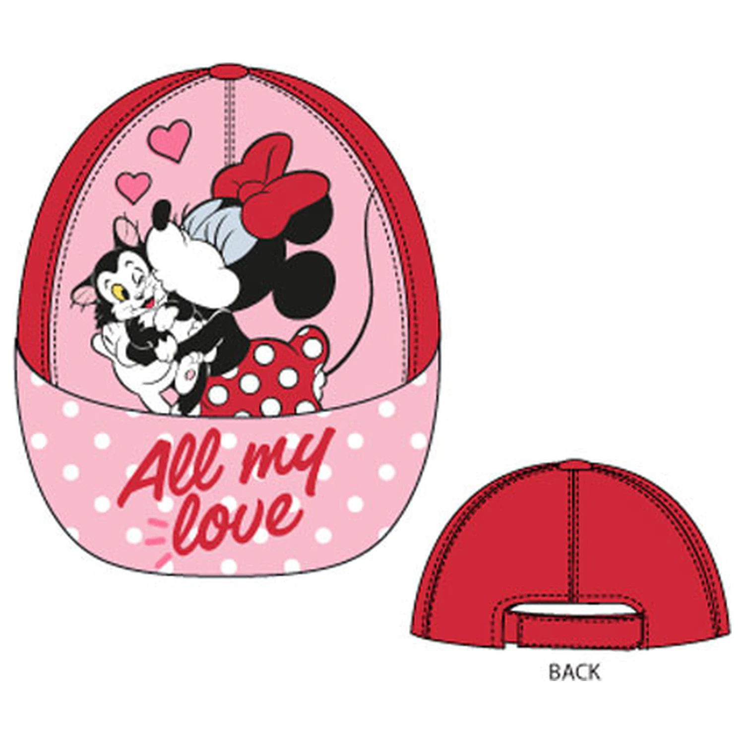 Disney Minnie All My Love Red Kinder Baseballmütze 54 cm Produktfoto