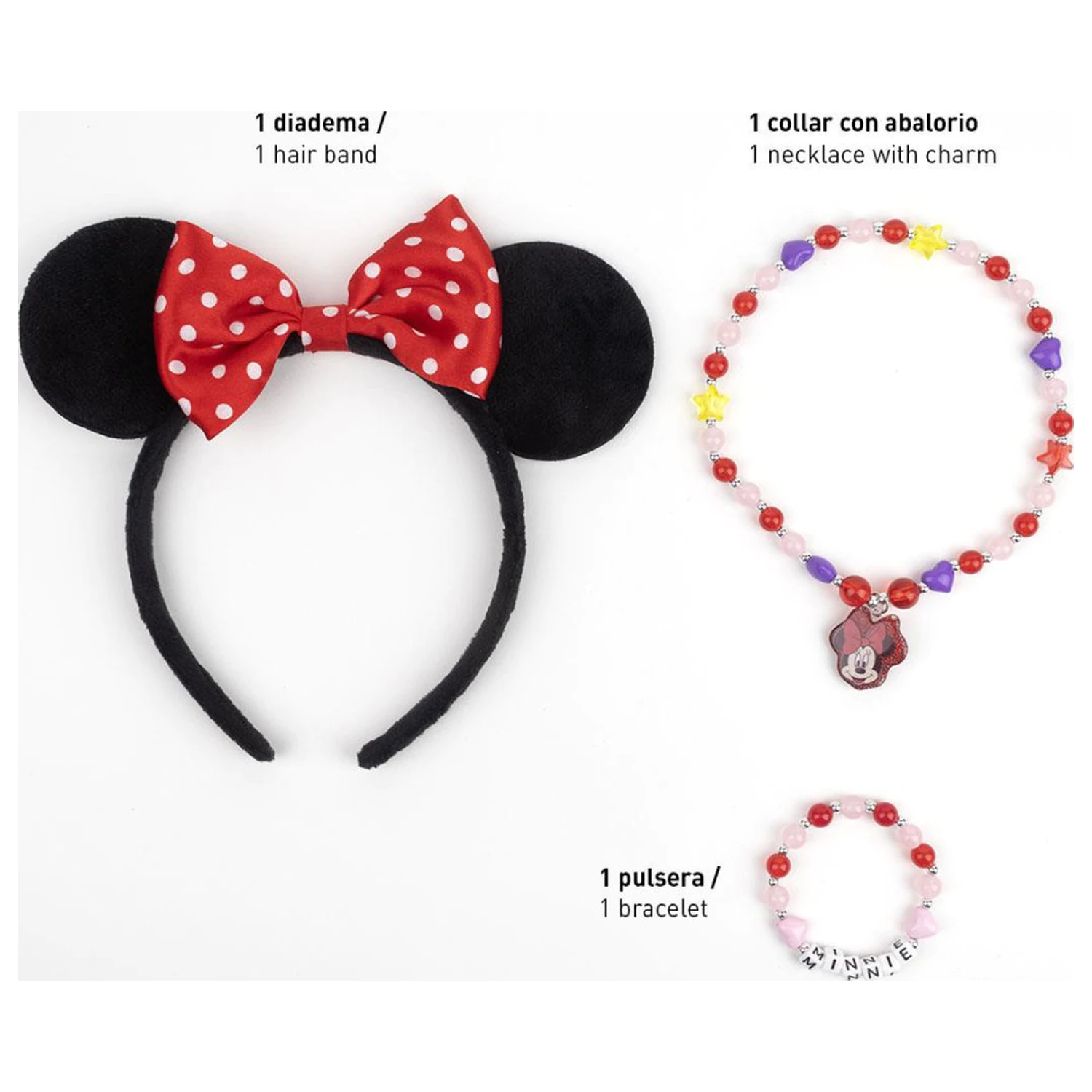 Disney Minnie Charm Schmuck und Stirnband Set Produktfoto