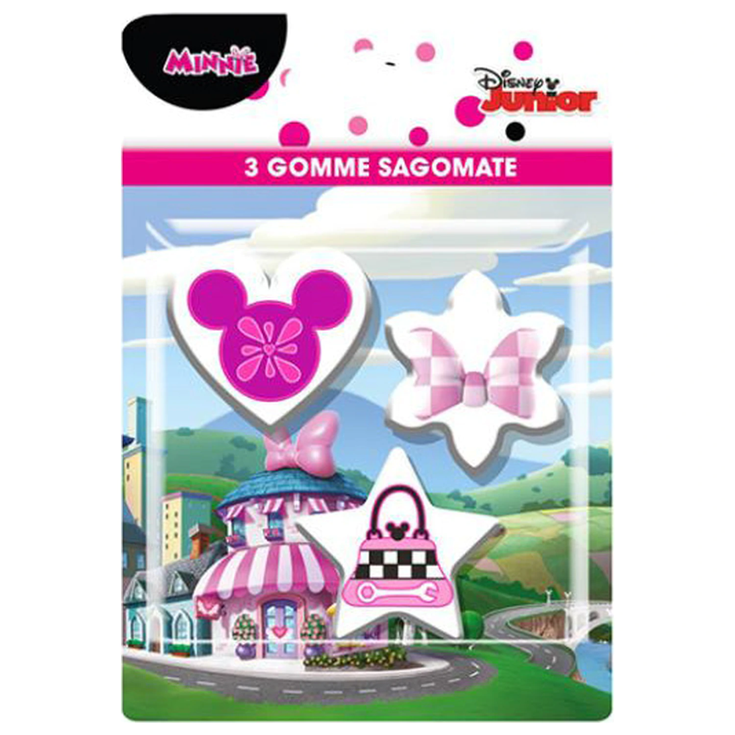 Disney Minnie Chic Geformte Radiergummis Set von 3 Produktfoto