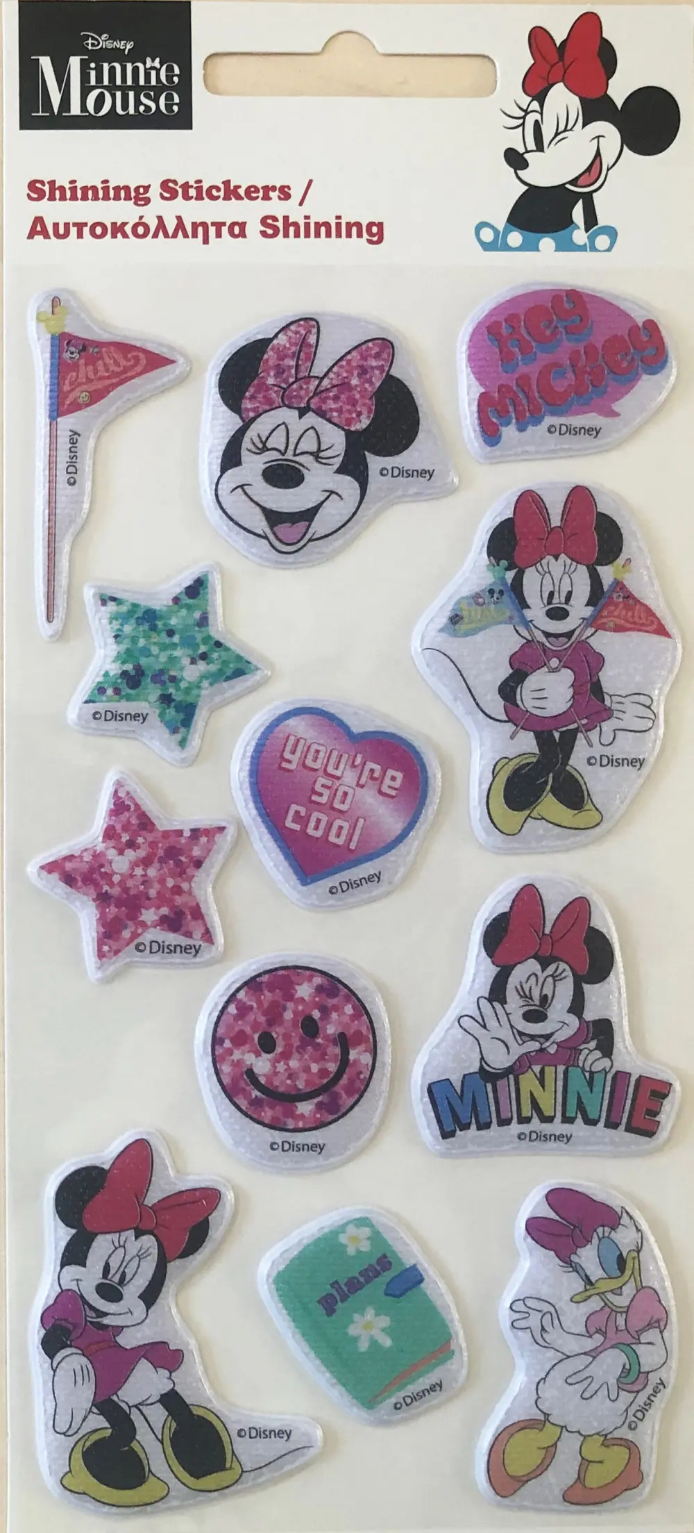 Disney Minnie glitzernd aufgeblasener Schaumstoff Aufkleber Set Produktfoto