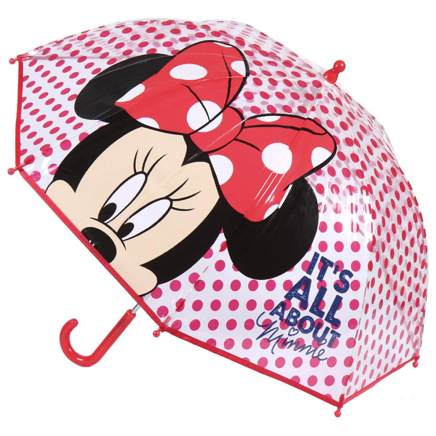Disney Minnie Dots Kinder transparenter Regenschirm Ø71 cm Produktfoto