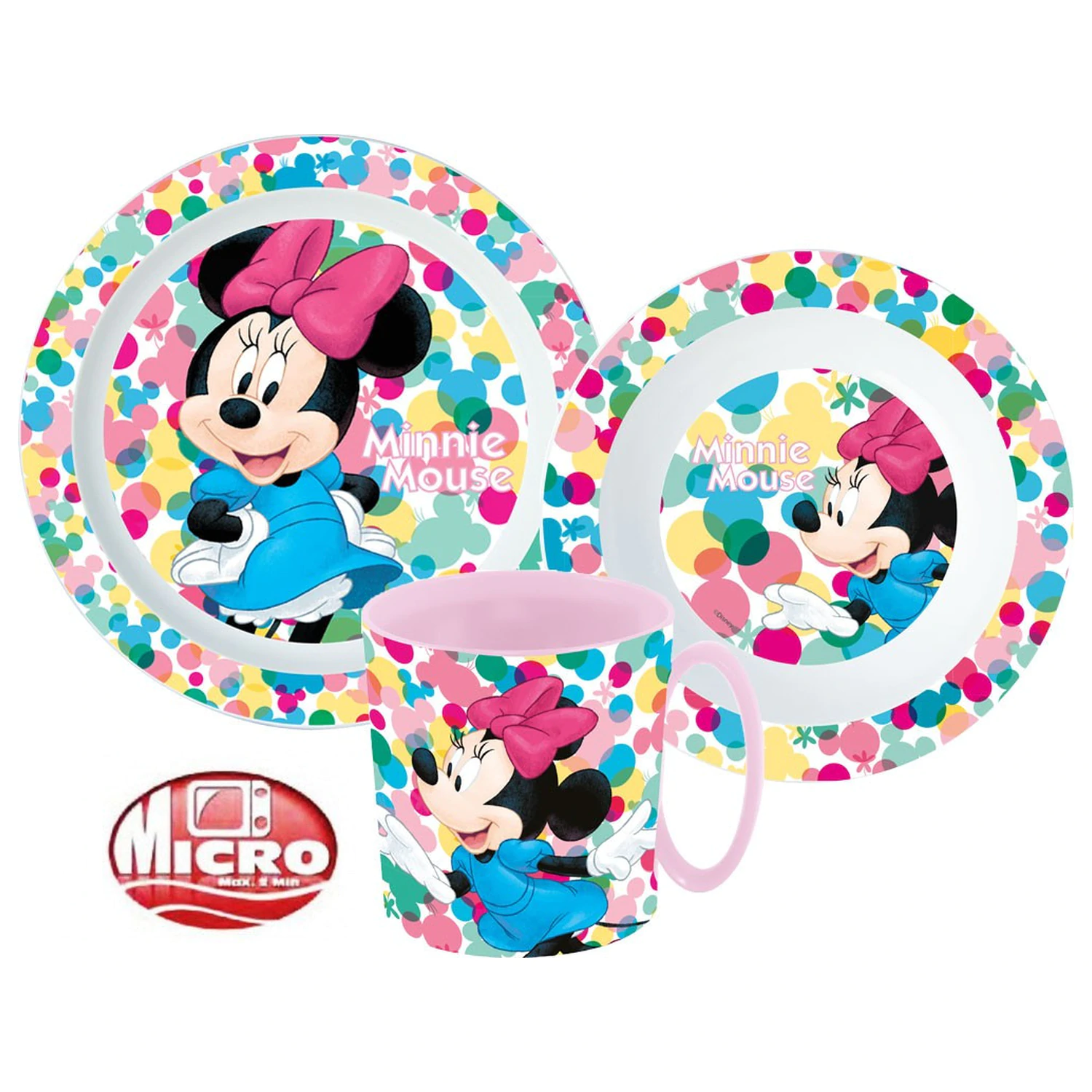 Disney Minnie Feel Good Essgeschirr Set, Mikroplastik Set mit 350ml Tasse Produktfoto
