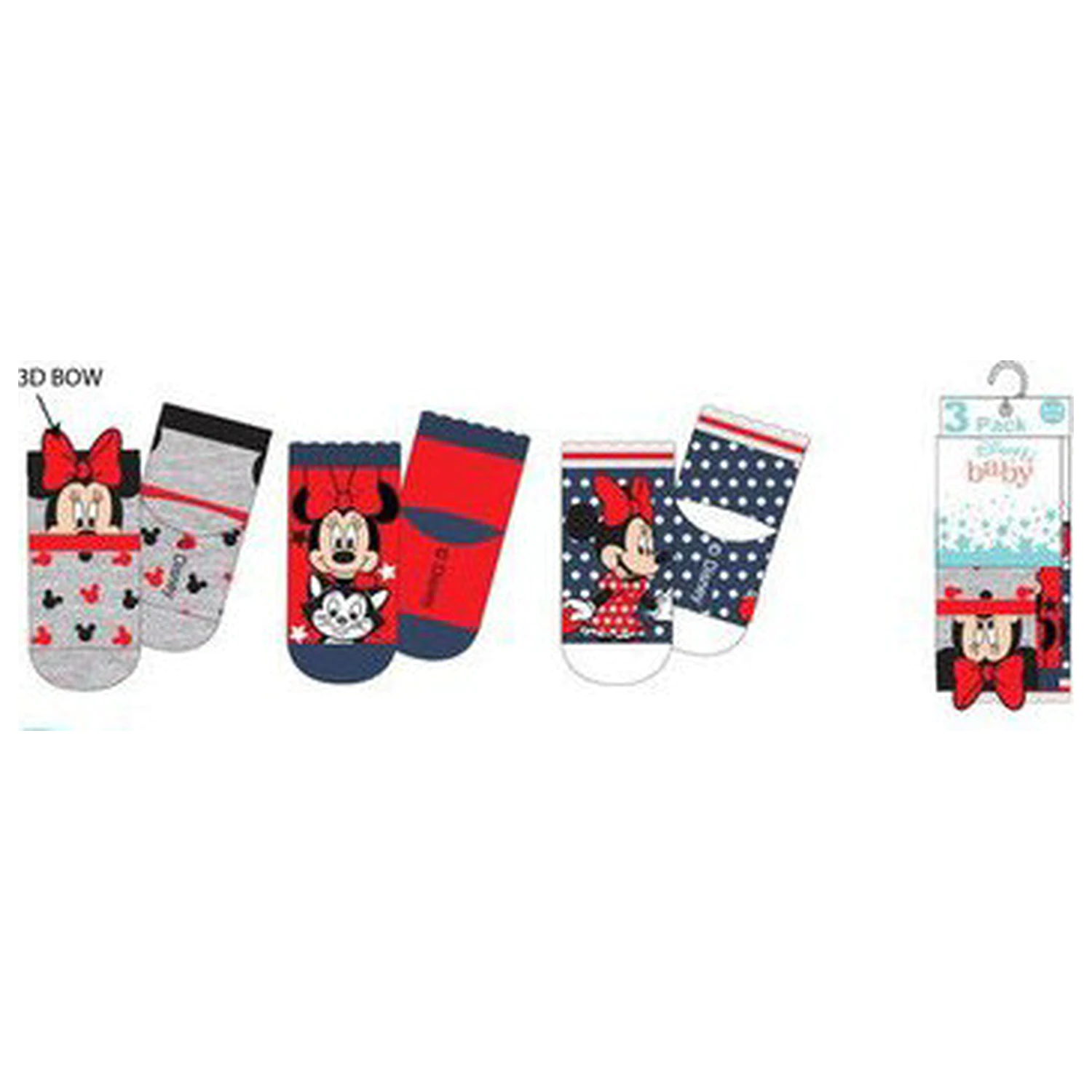 Disney Minnie Figaro Baby-Socken 0-6 Monate Produktfoto