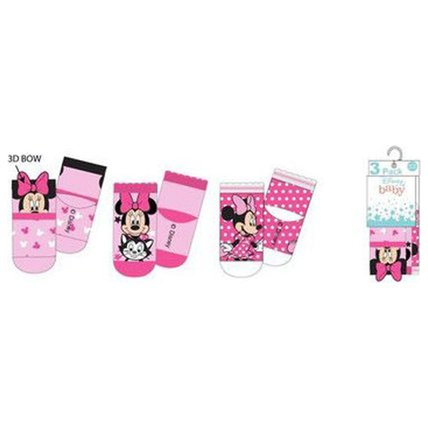 Disney Minnie Figaro Pink Babysocken 0-6 Monate Produktfoto