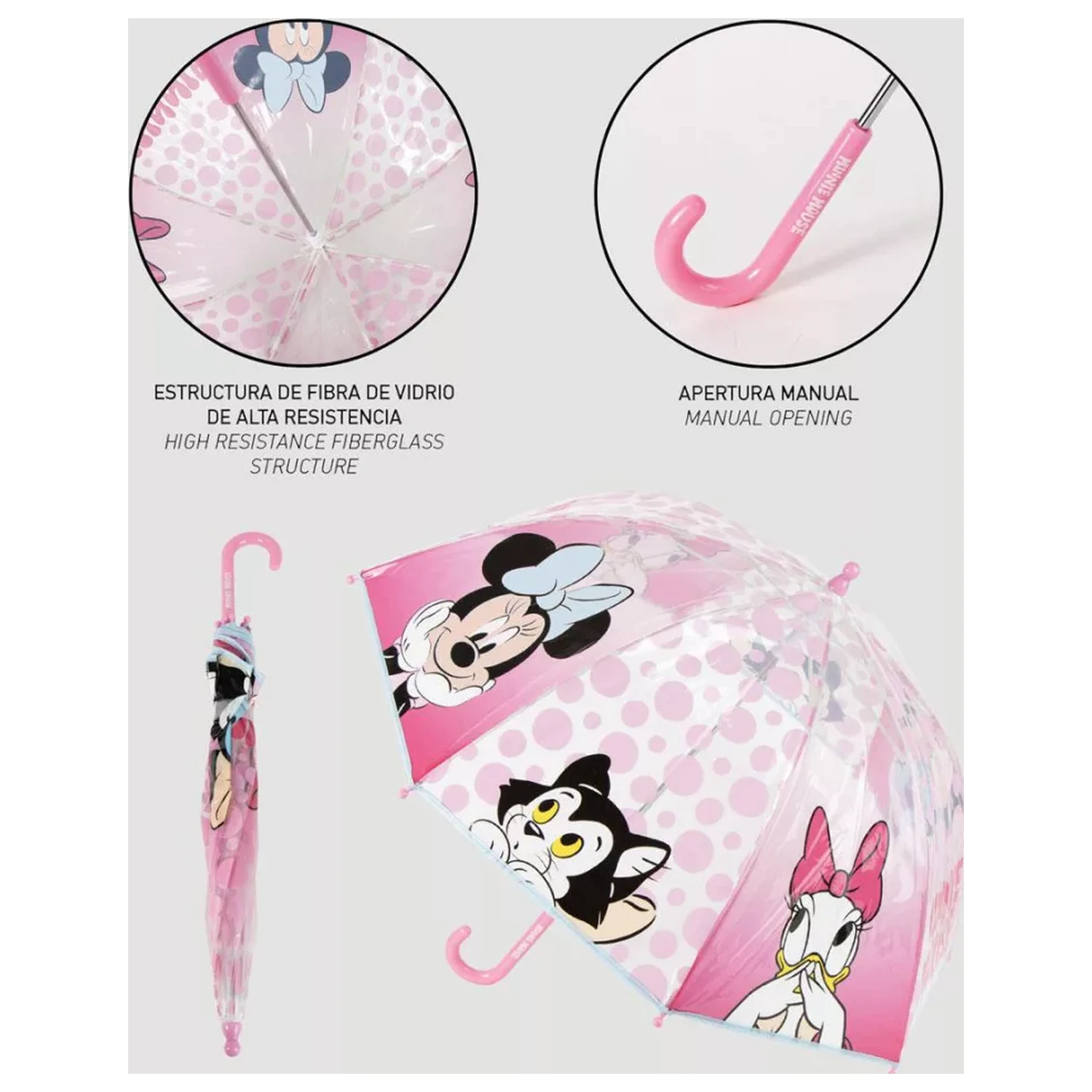 Disney Minnie Mouse Friends Forever Kids' Transparenter Regenschirm Ø71 cm Produktfoto