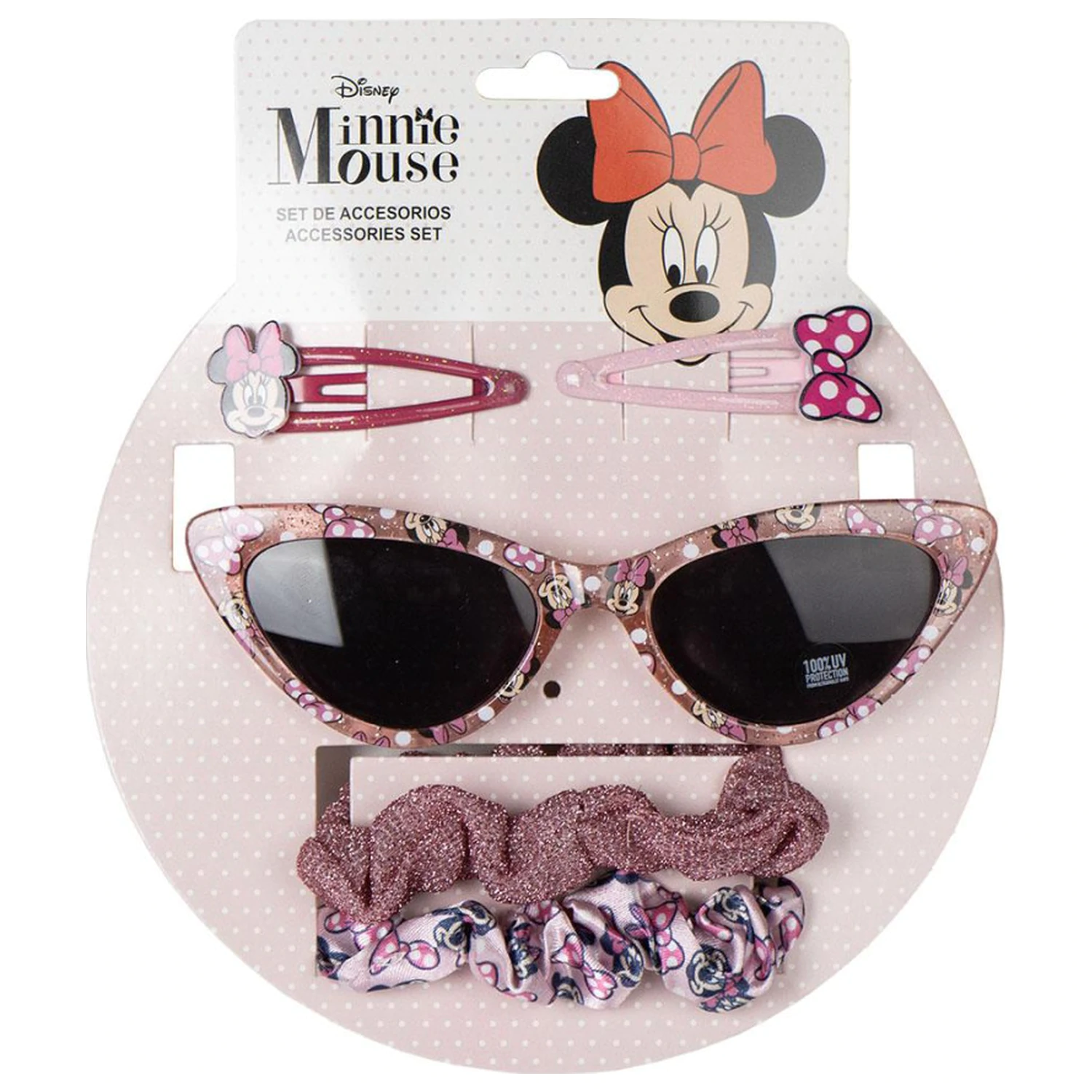 Disney Minnie Glitzer Sonnenbrillen und Haar Accessoire Set Produktfoto