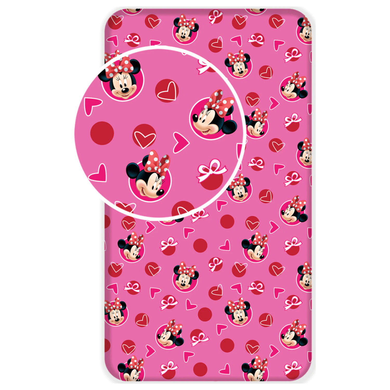 Disney Minnie Hearts Spannbettlaken 90x200 cm Produktfoto