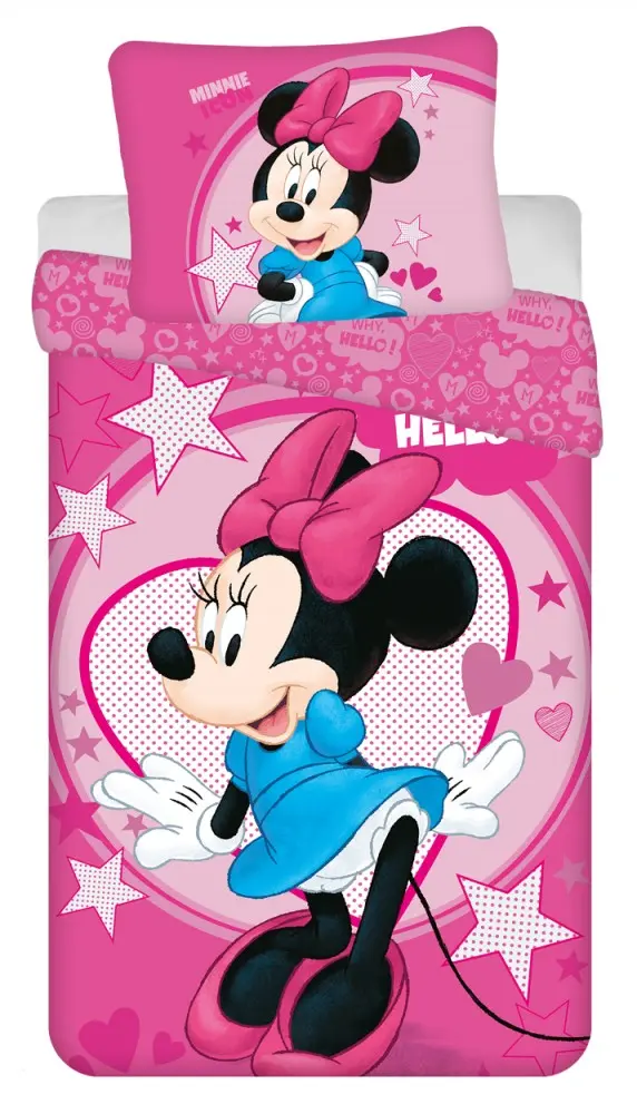 Disney Minnie Hello Mikrofaser Bettbezug 140x200cm, 70x90 cm Produktfoto